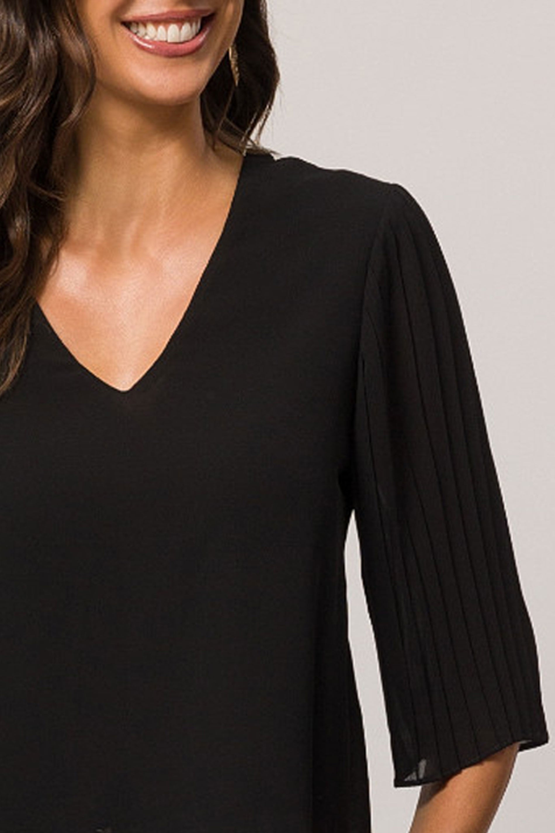 Blusa de Manga 3/4 em Plano Chiffon Soft