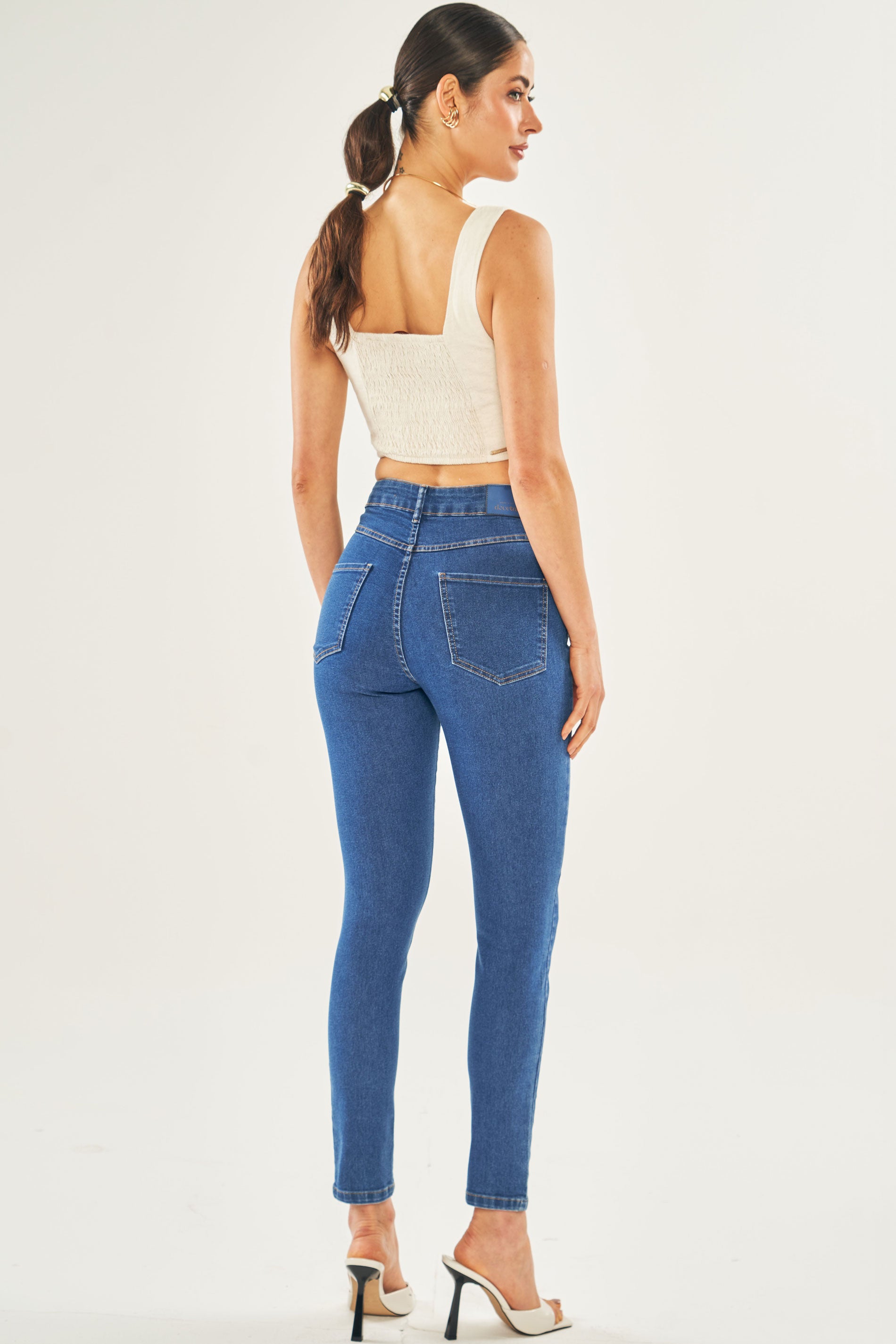 Calça Flora em Jeans com Elastano