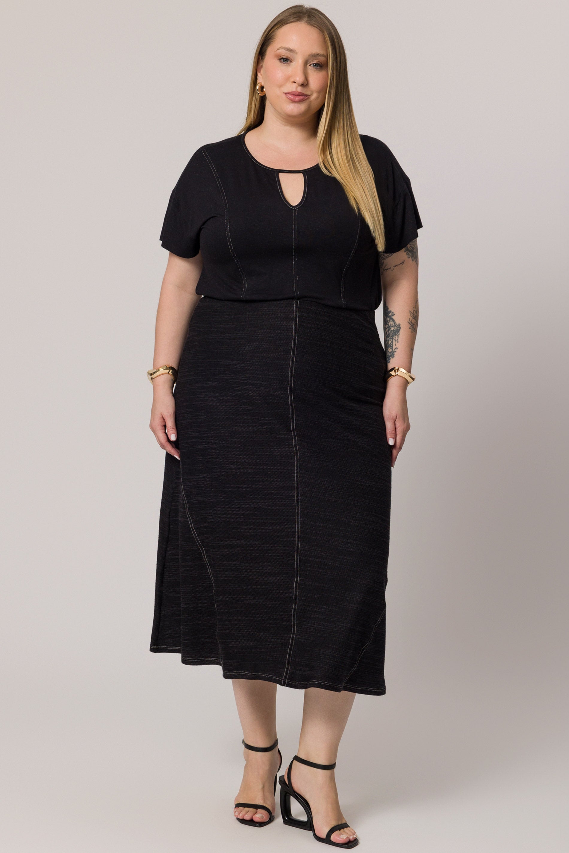 Saia midi em moletinho viscolinho