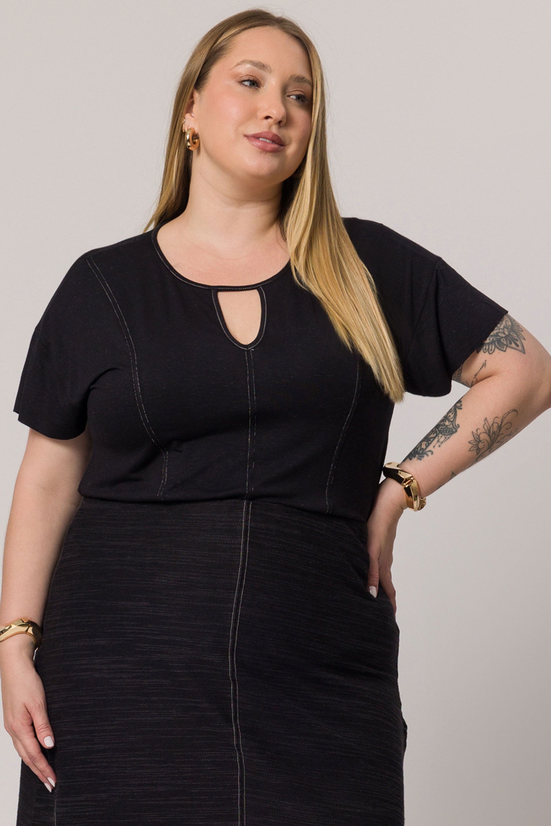 Saia midi em moletinho viscolinho