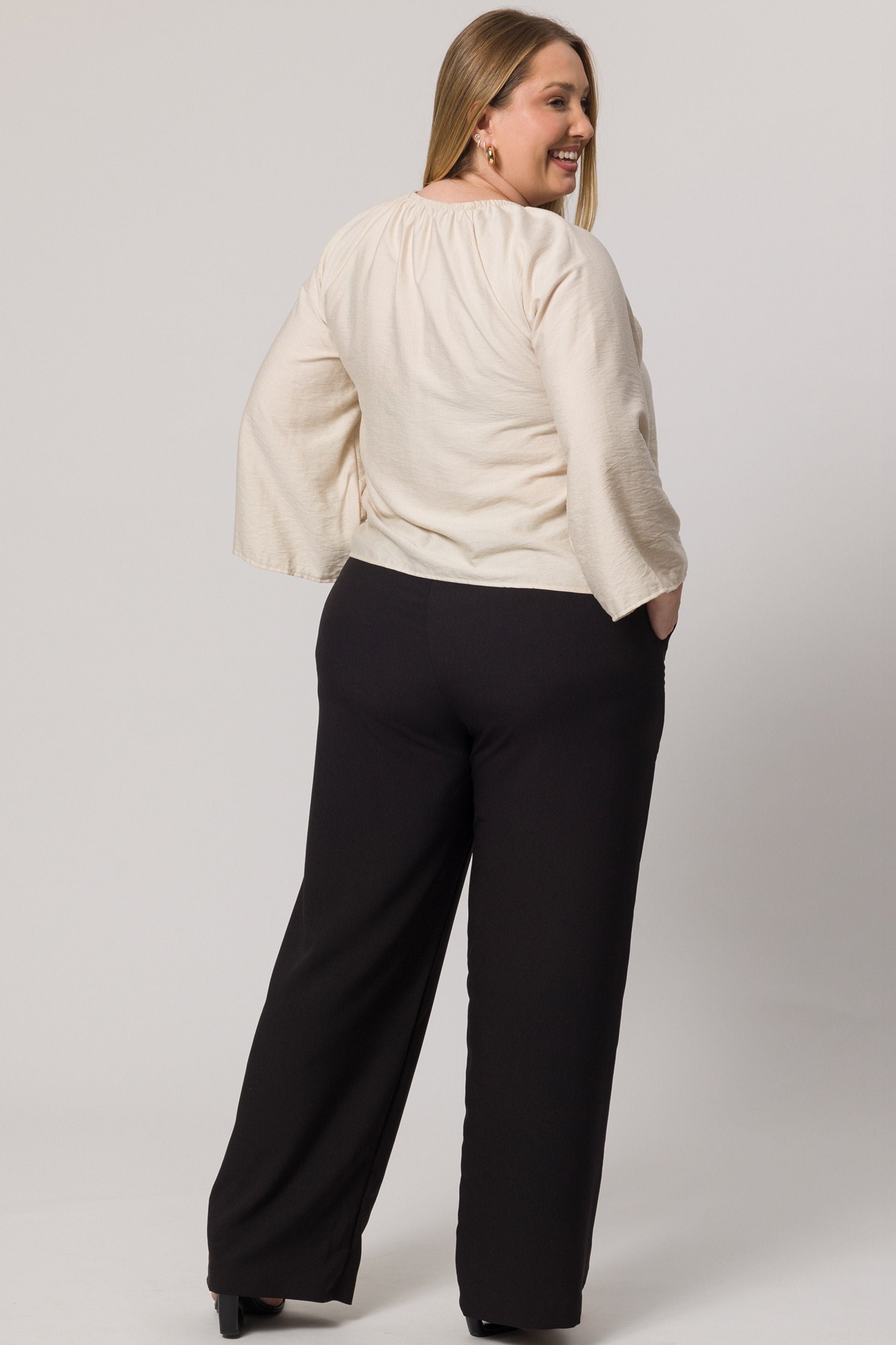 Blusa de Manga 7/8 em Plano Viscoflow