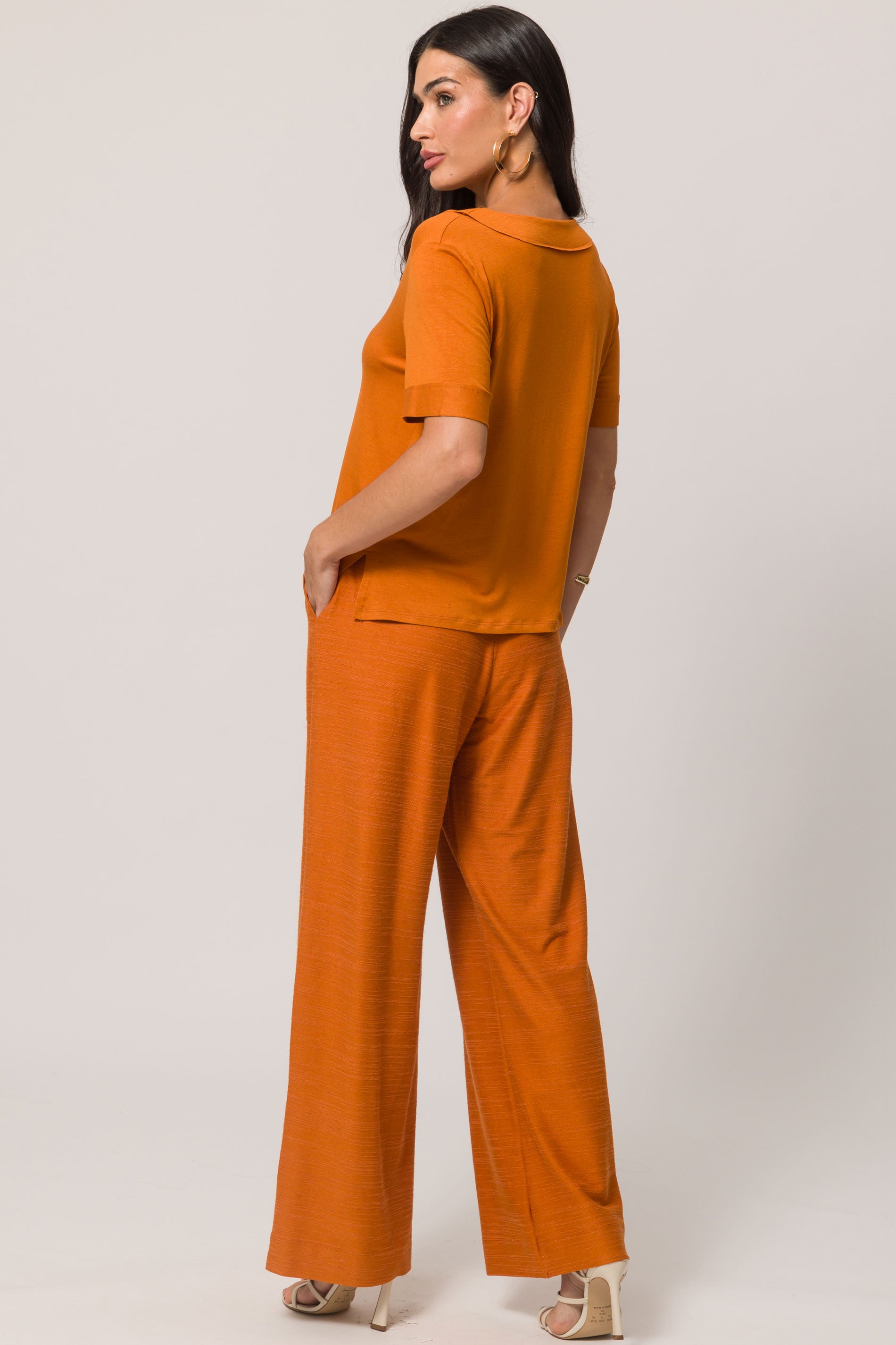 Blusa de Manga Curta em Meia Malha Viscolinho com Elastano