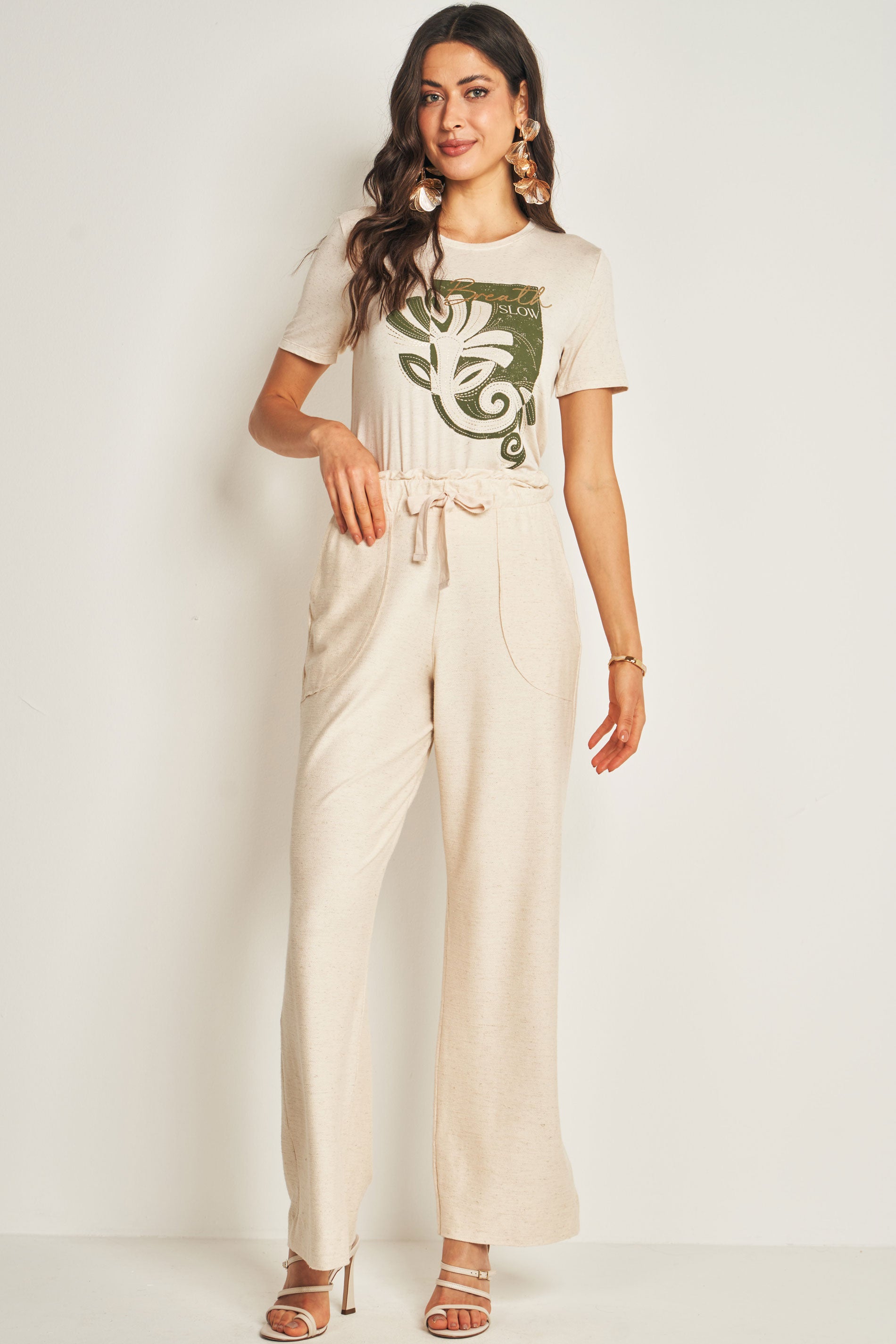 Calça em Moletinho Viscolinho com Elastano