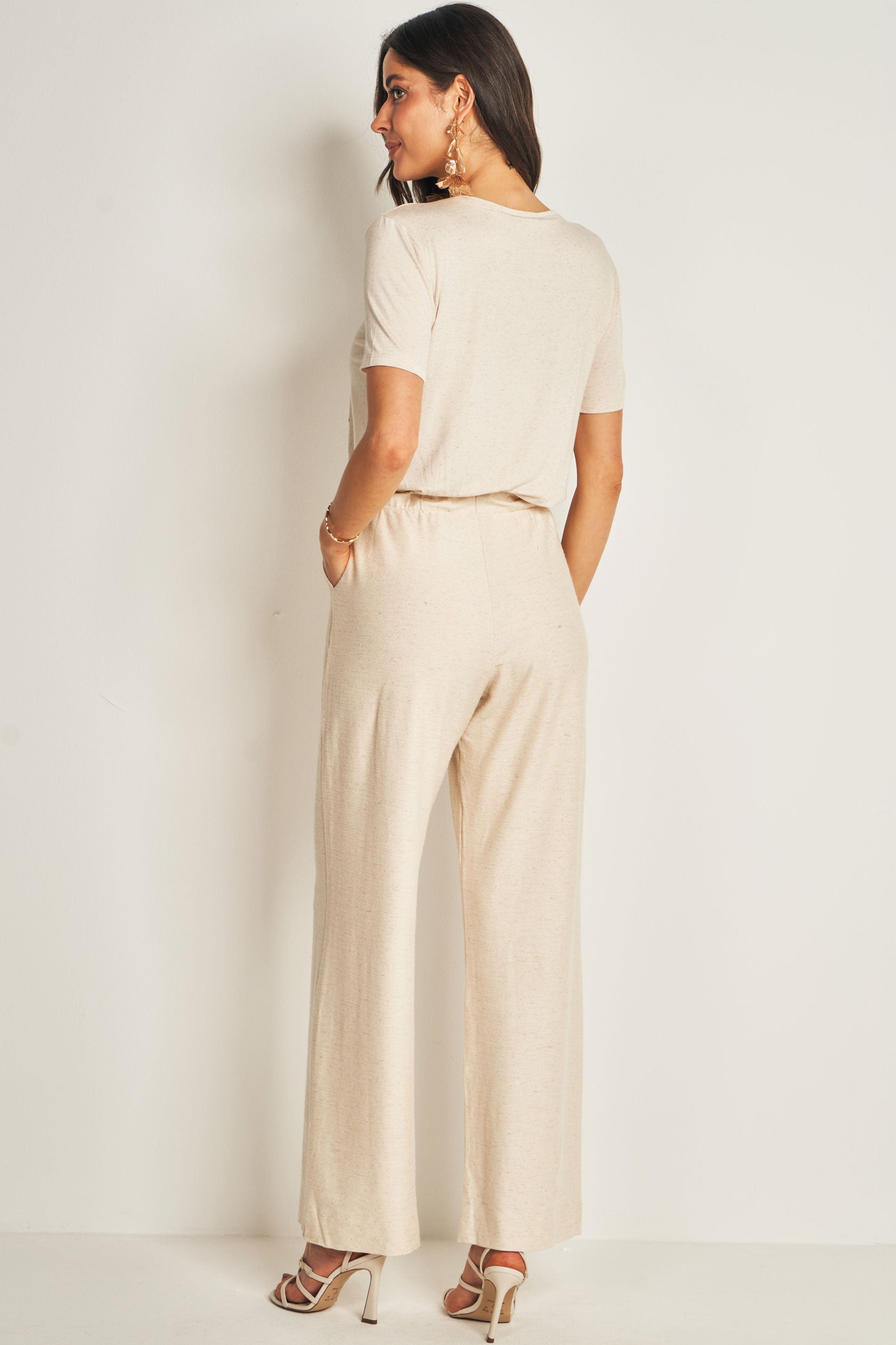 Calça em Moletinho Viscolinho com Elastano