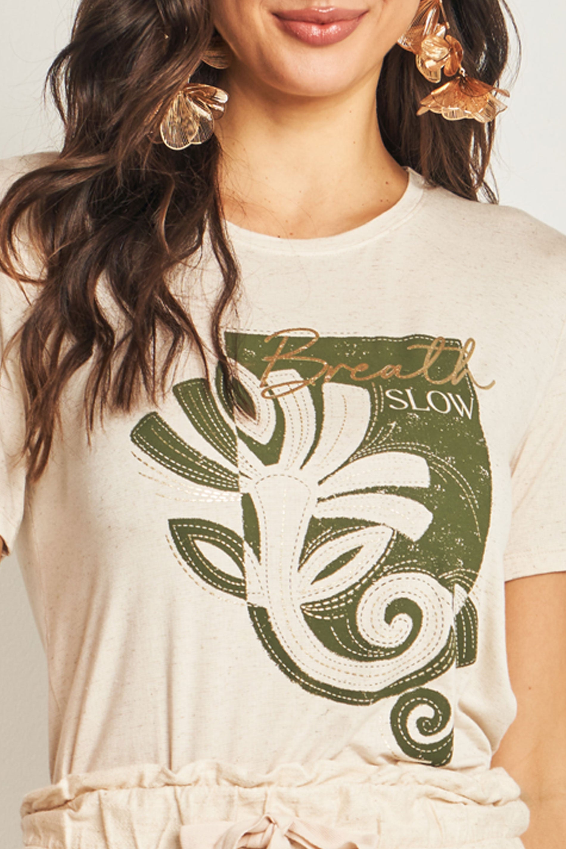 T-shirt em Meia Malha Viscolinho com Elastano