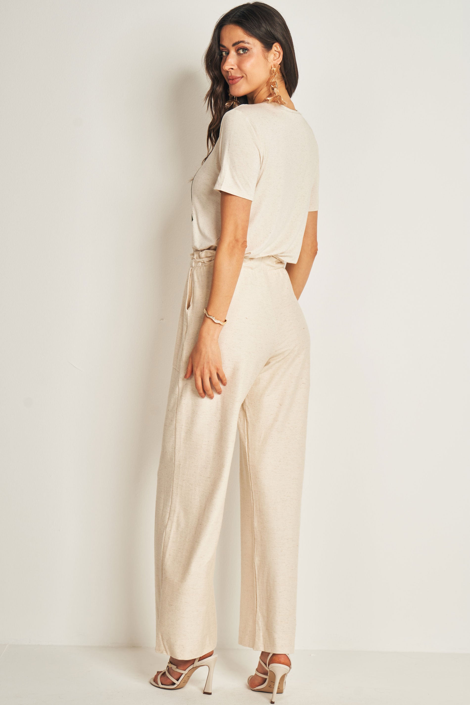 T-shirt em Meia Malha Viscolinho com Elastano