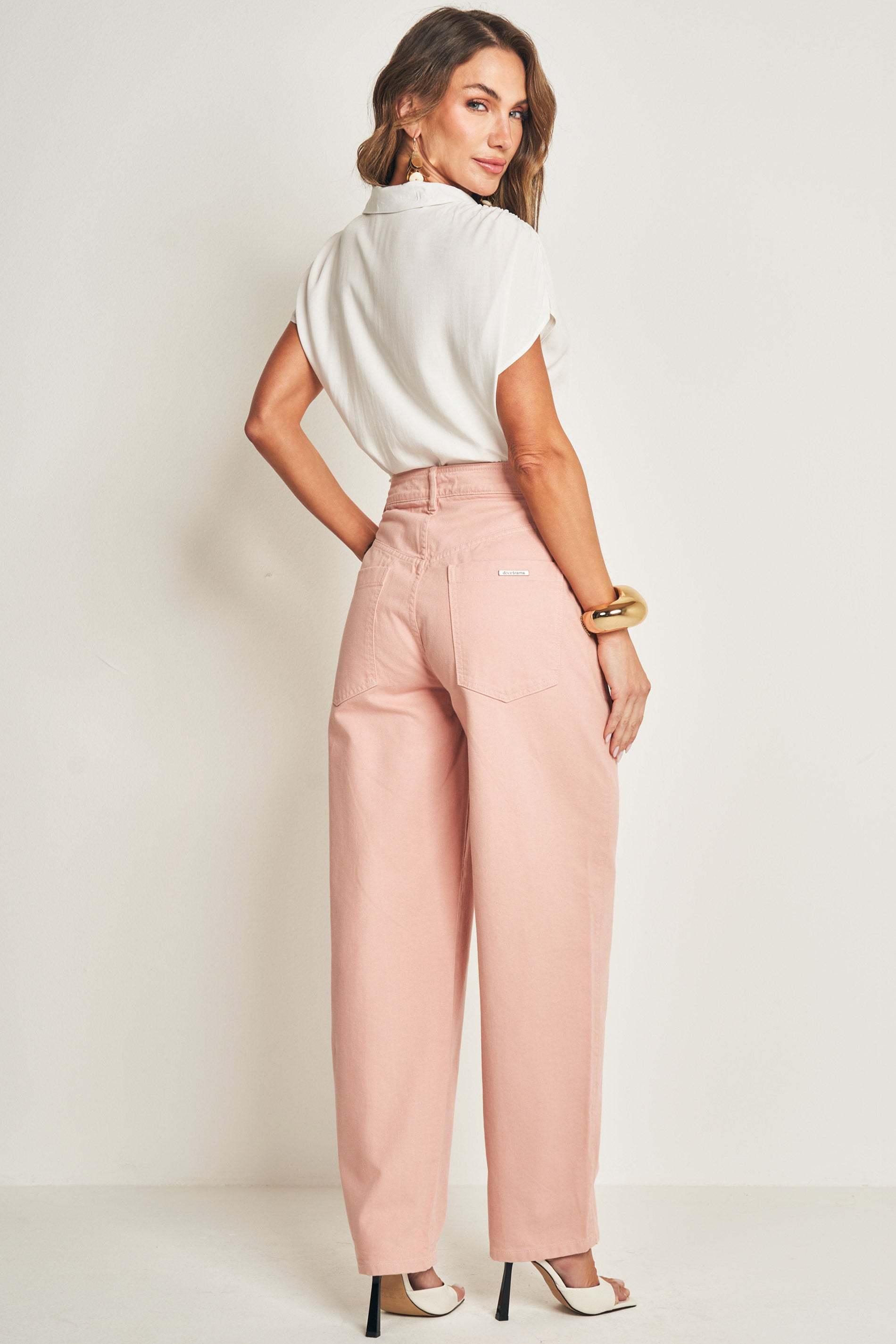 Blusa de manga curta em viscose