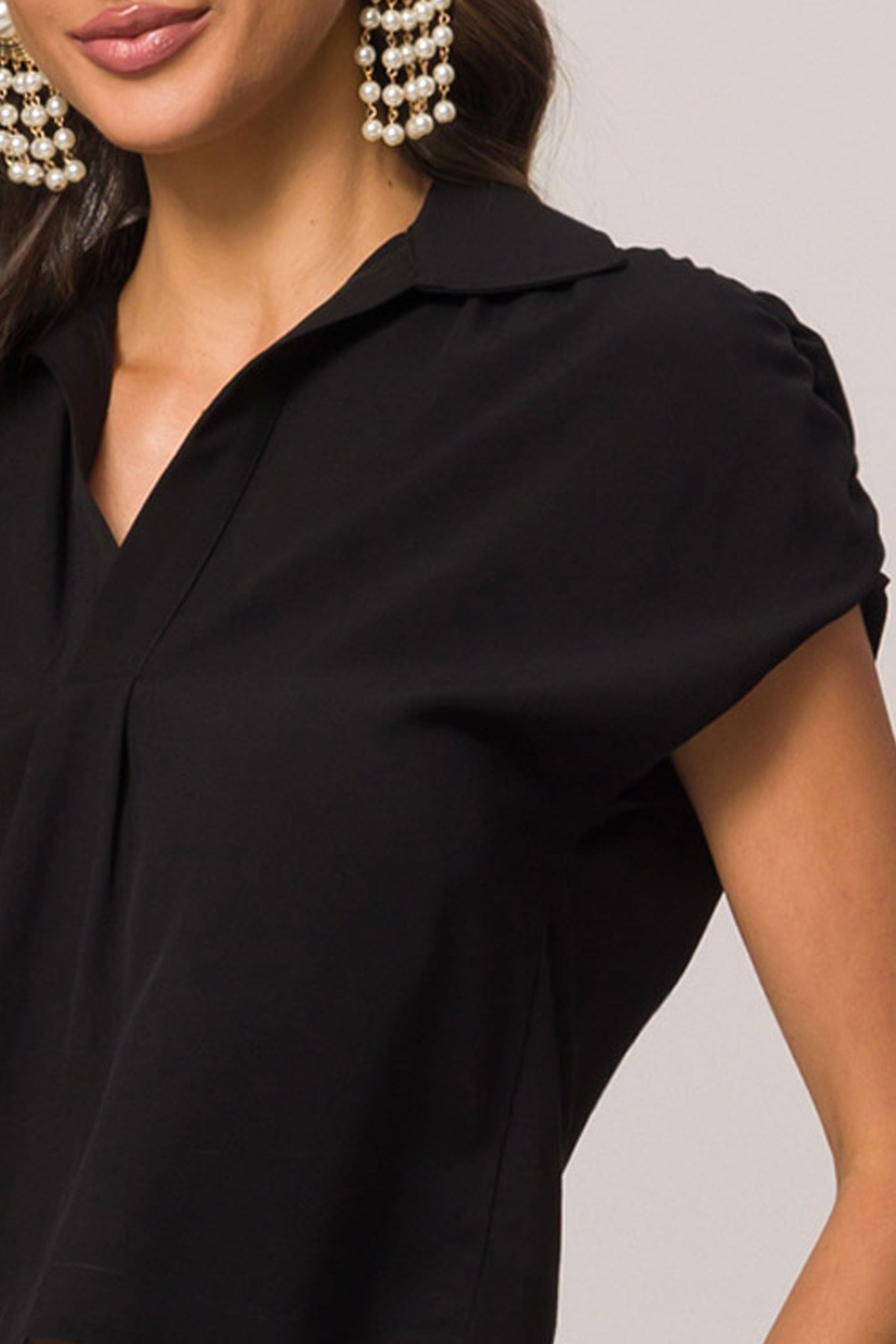 Blusa de manga curta em viscose