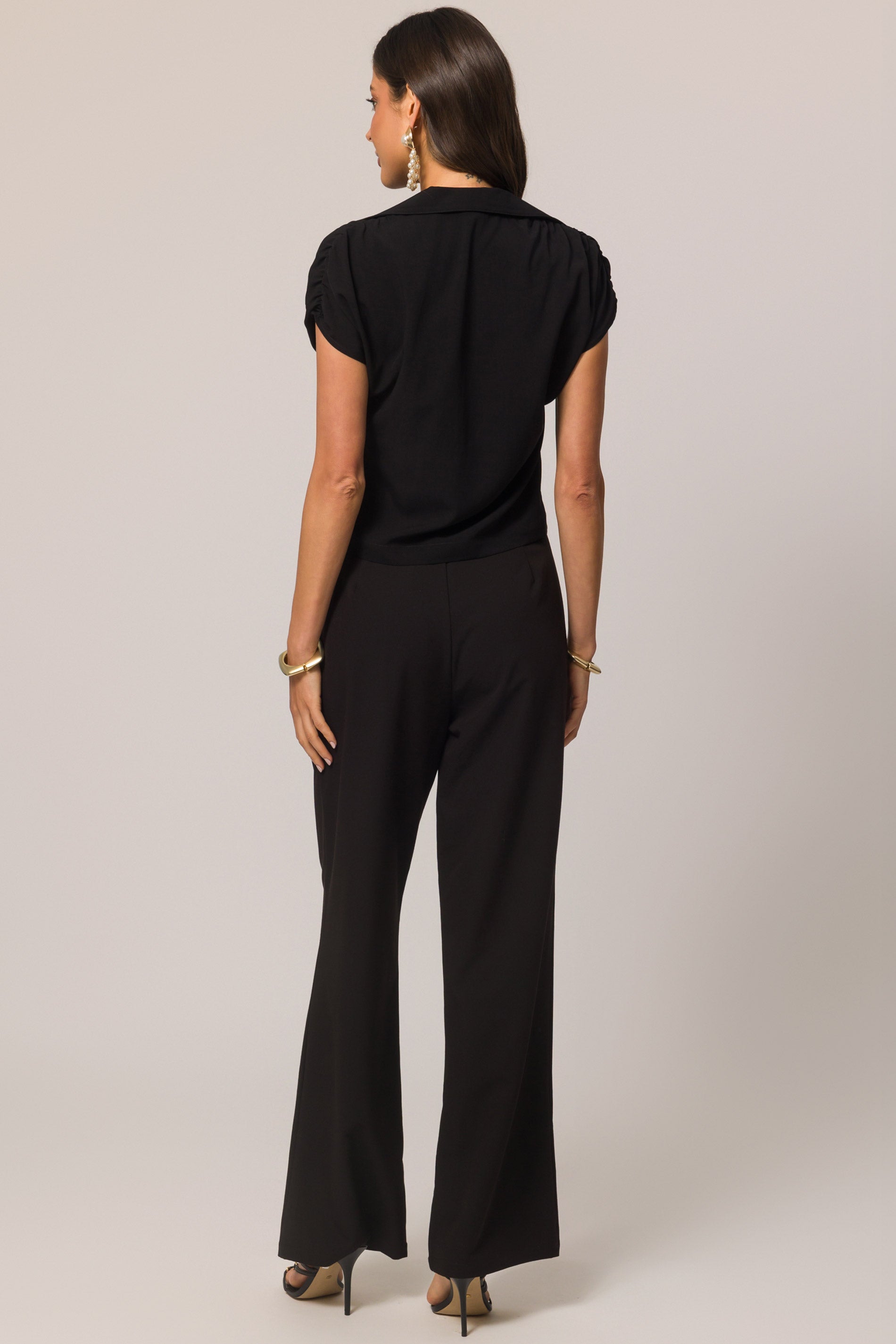 Blusa de manga curta em viscose