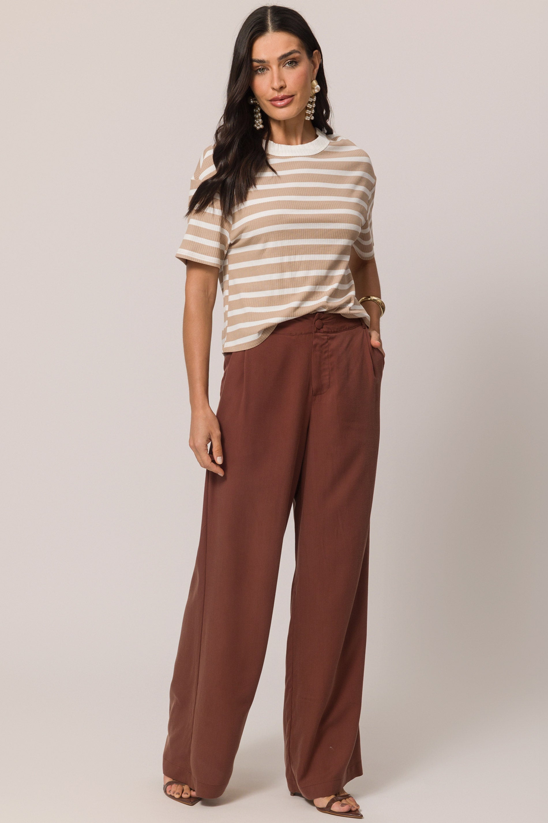 Blusa canelada listrada