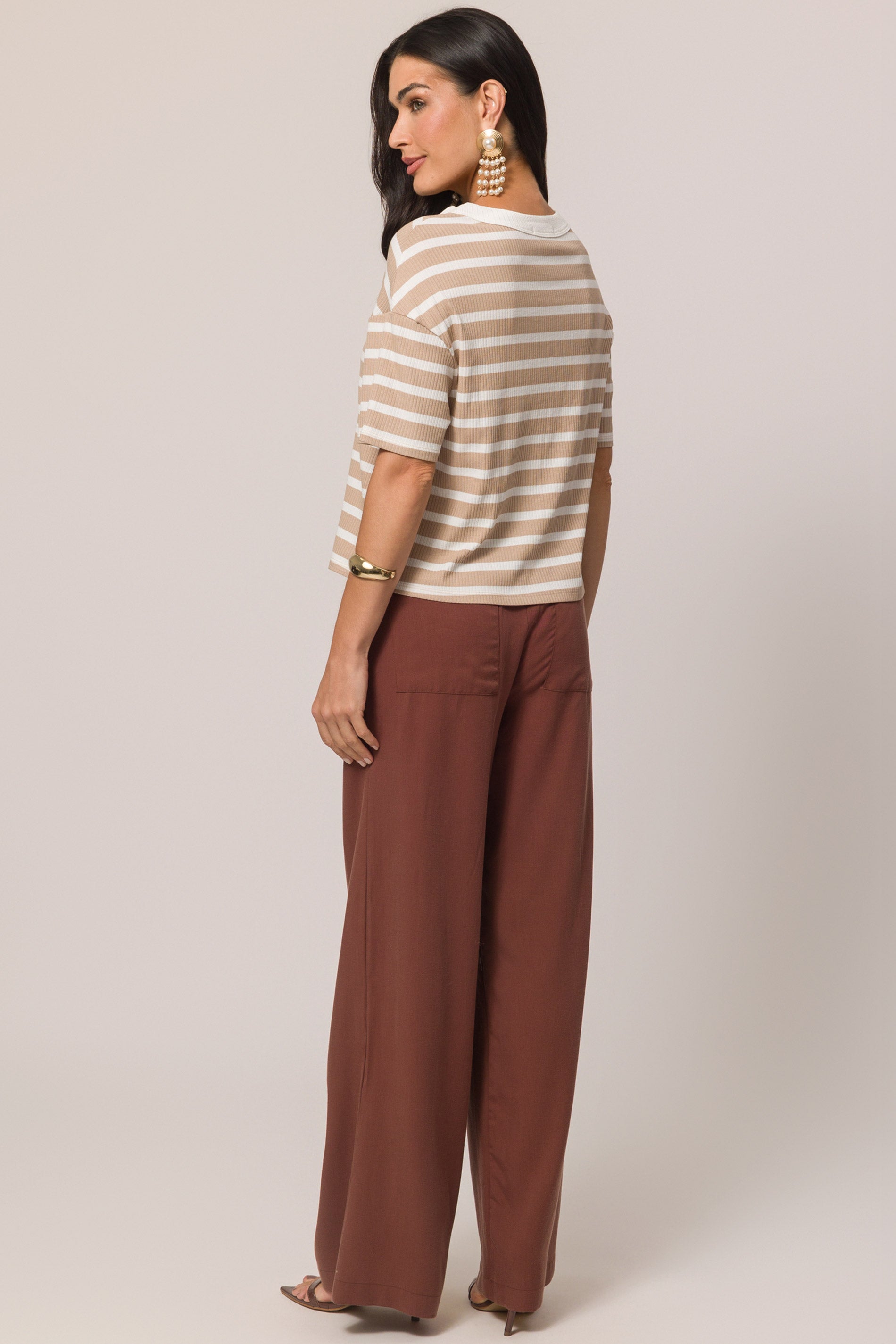 Blusa canelada listrada