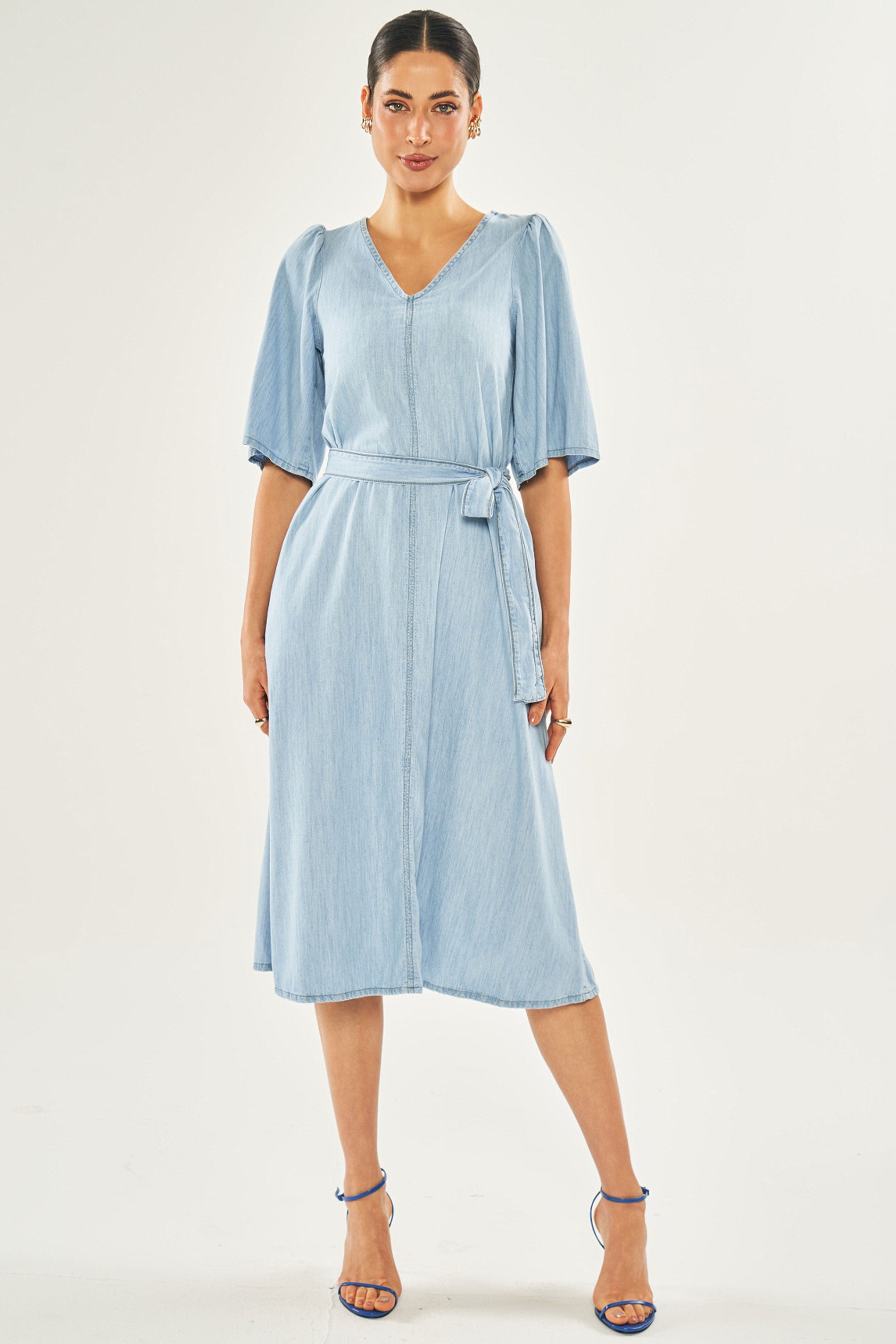 Vestido Maxi Midi em Jeans