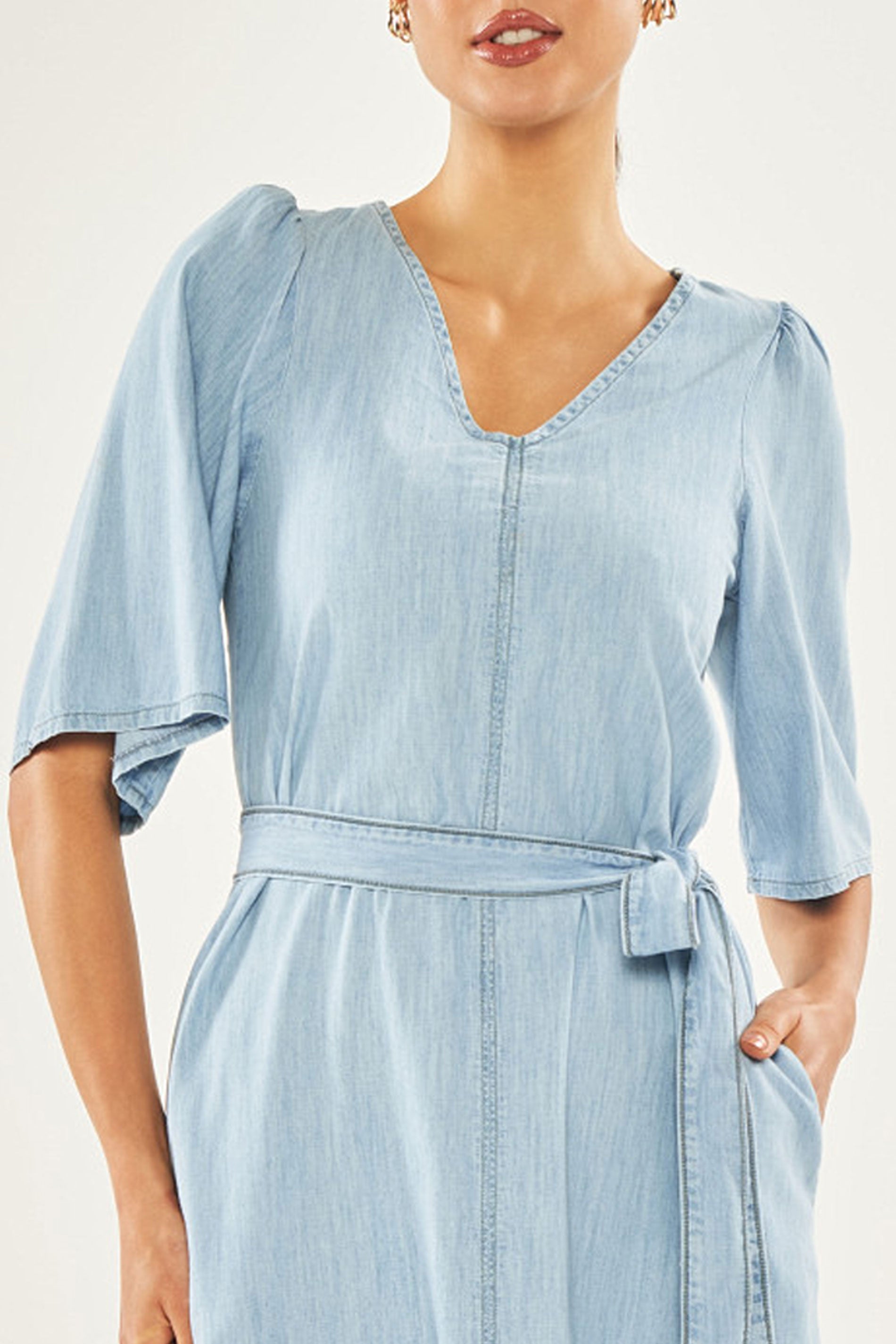 Vestido Maxi Midi em Jeans