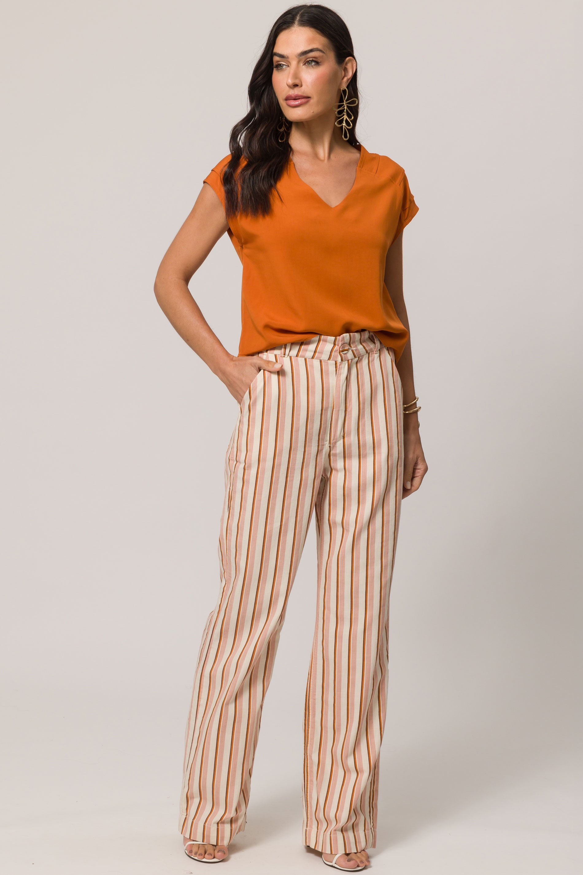 Blusa de Manga Curta em Plano Viscose