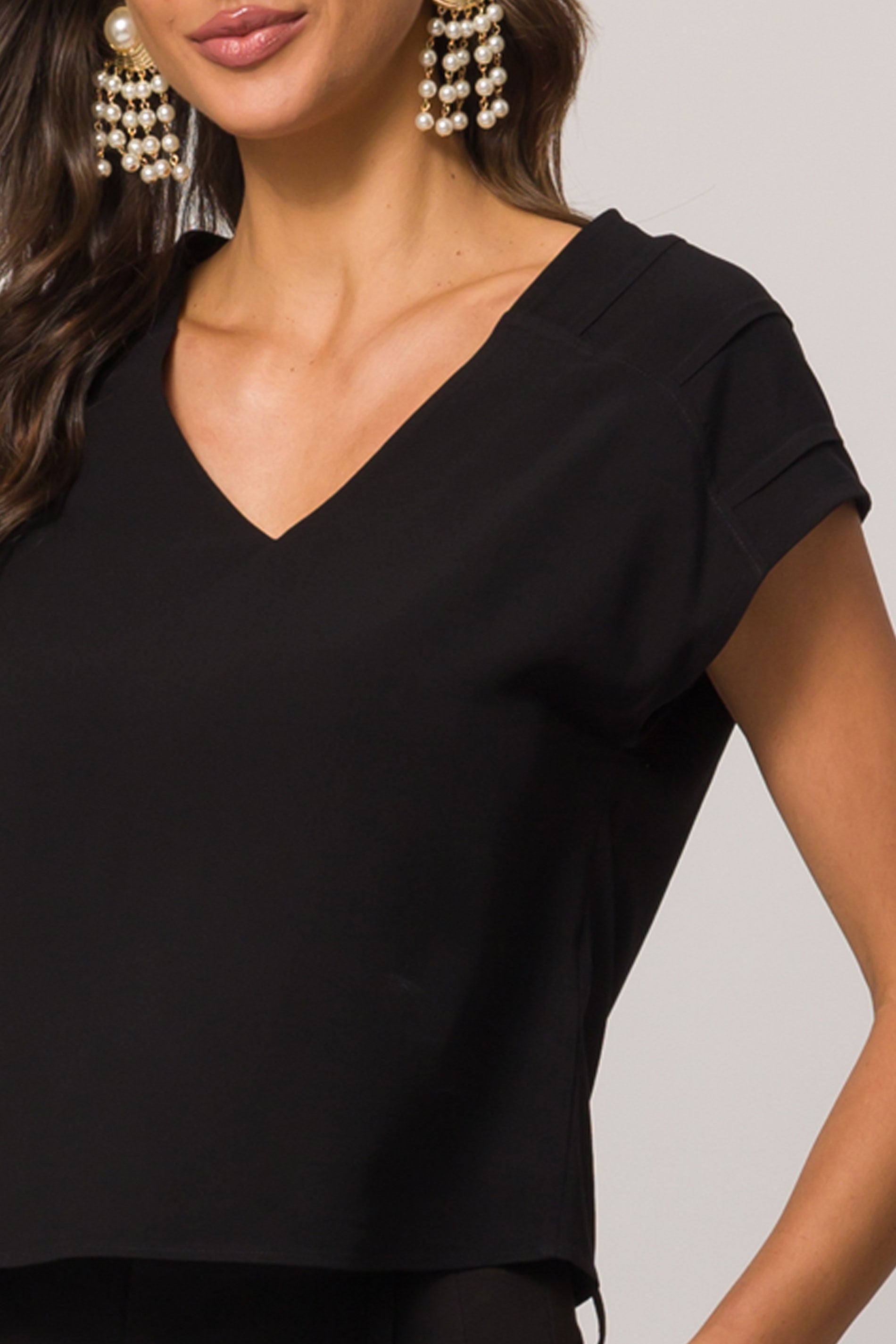 Blusa de Manga Curta em Plano Viscose