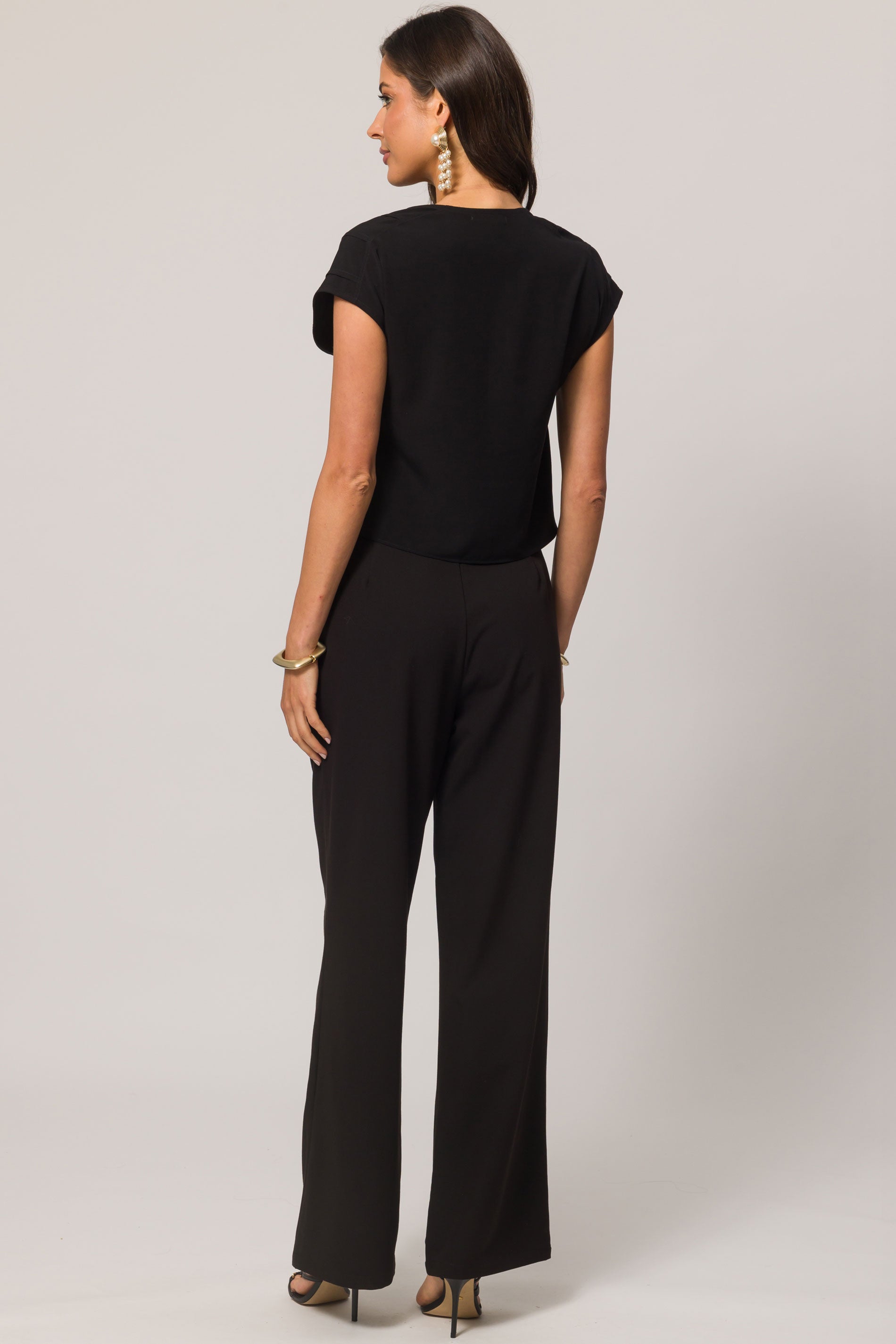 Blusa de Manga Curta em Plano Viscose