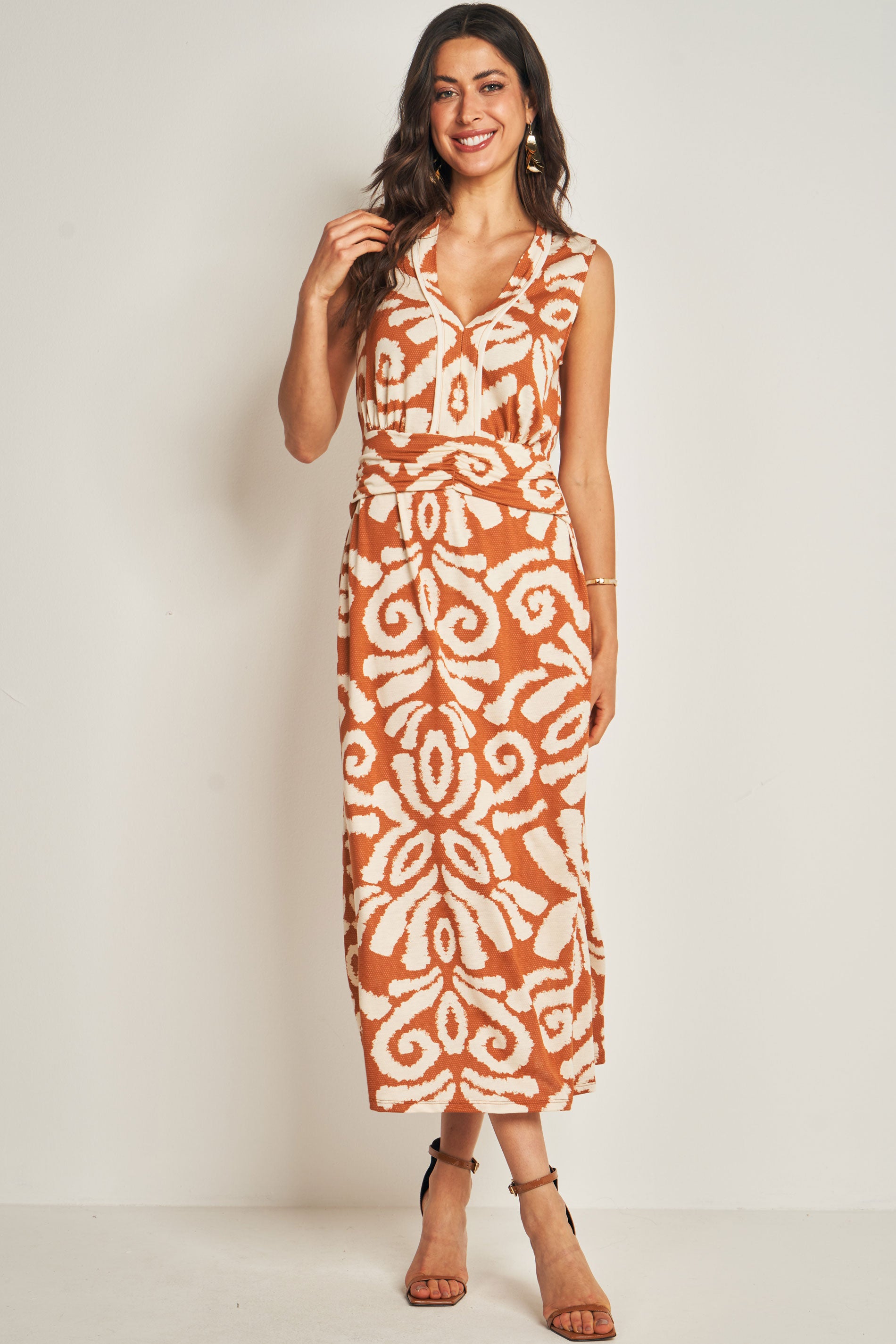 Vestido Longo sem Manga em Malha Cloé