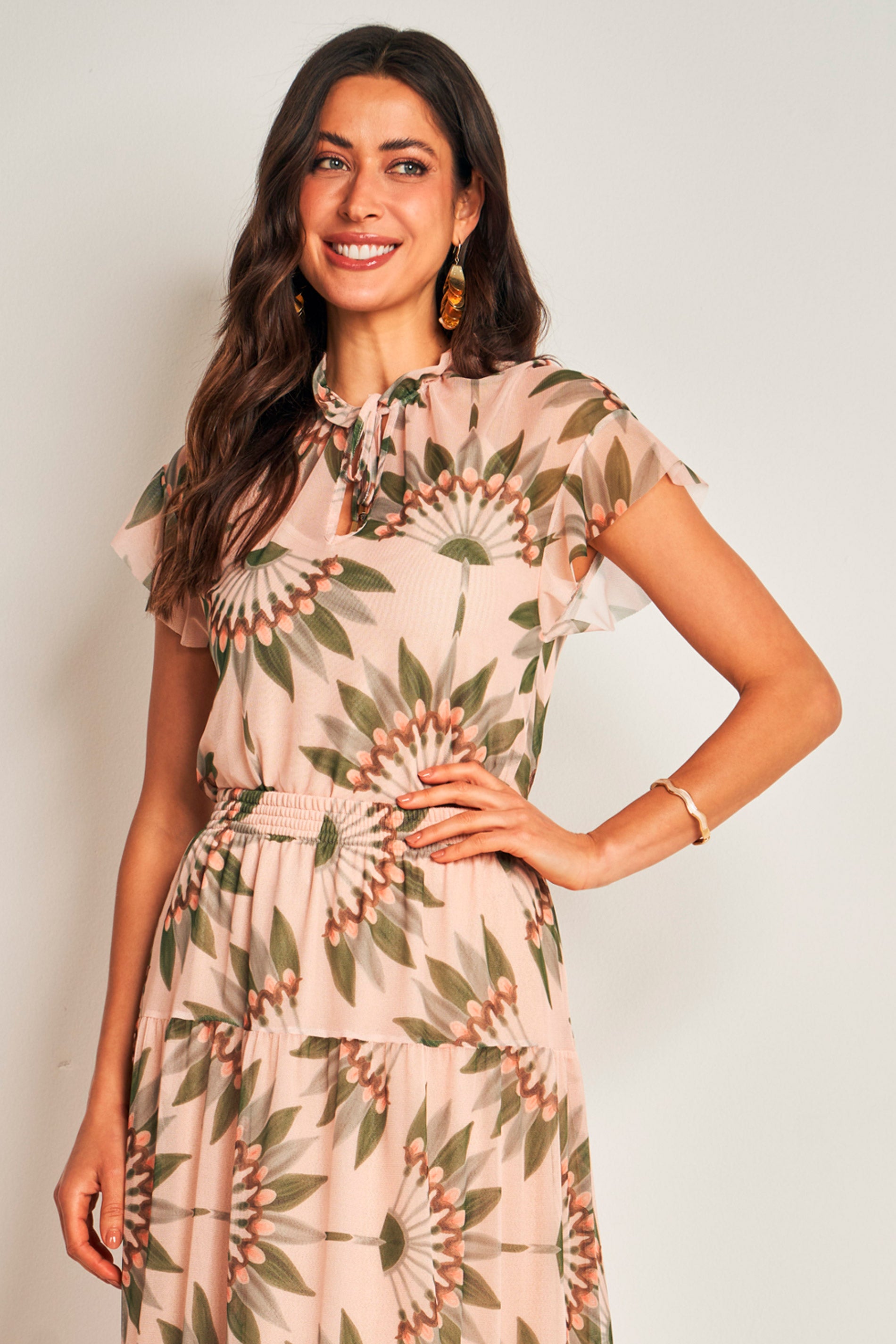 Blusa Estampada em Tule