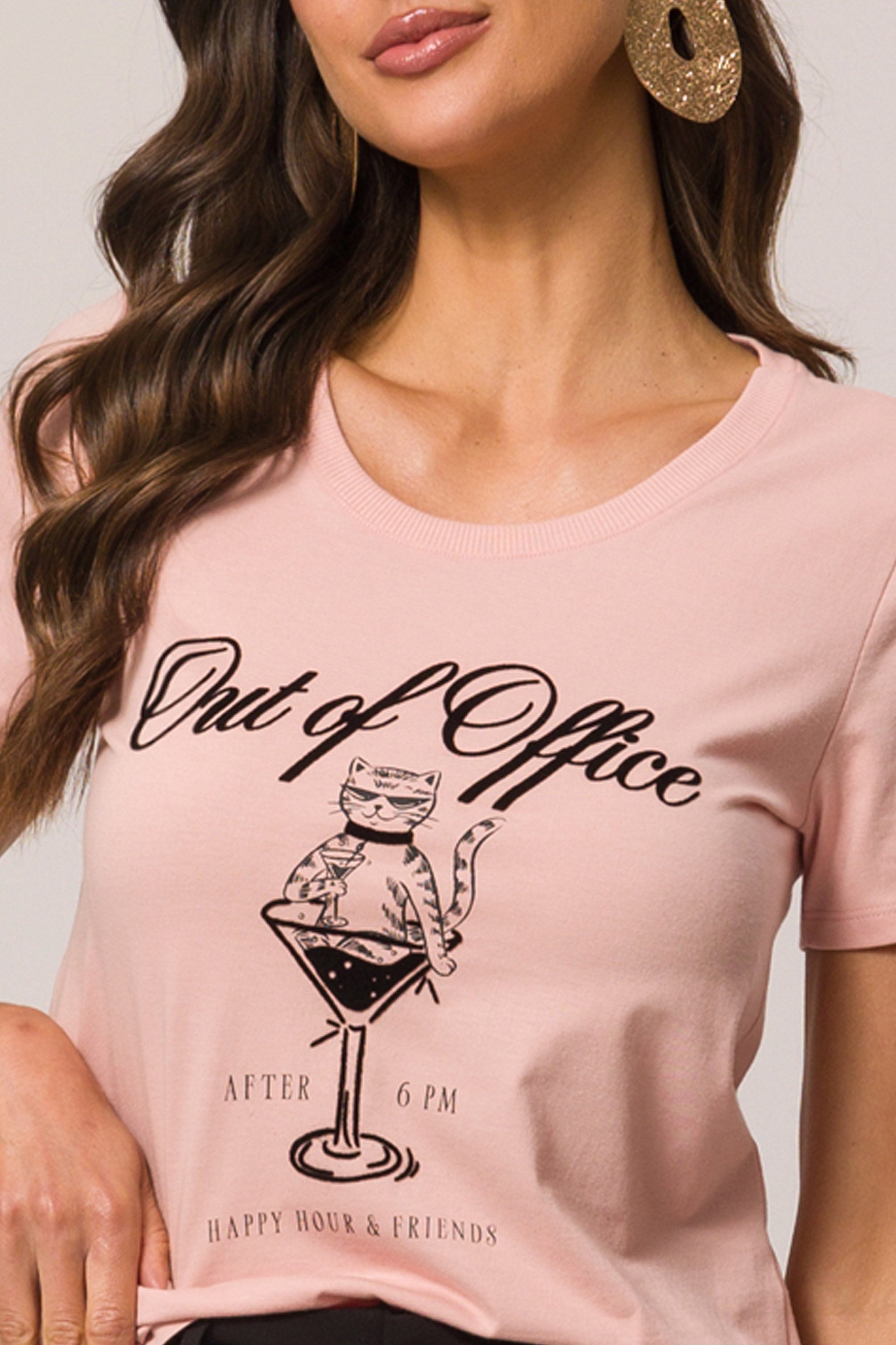 T-shirt em Meia Malha com Estampa Ilustrada