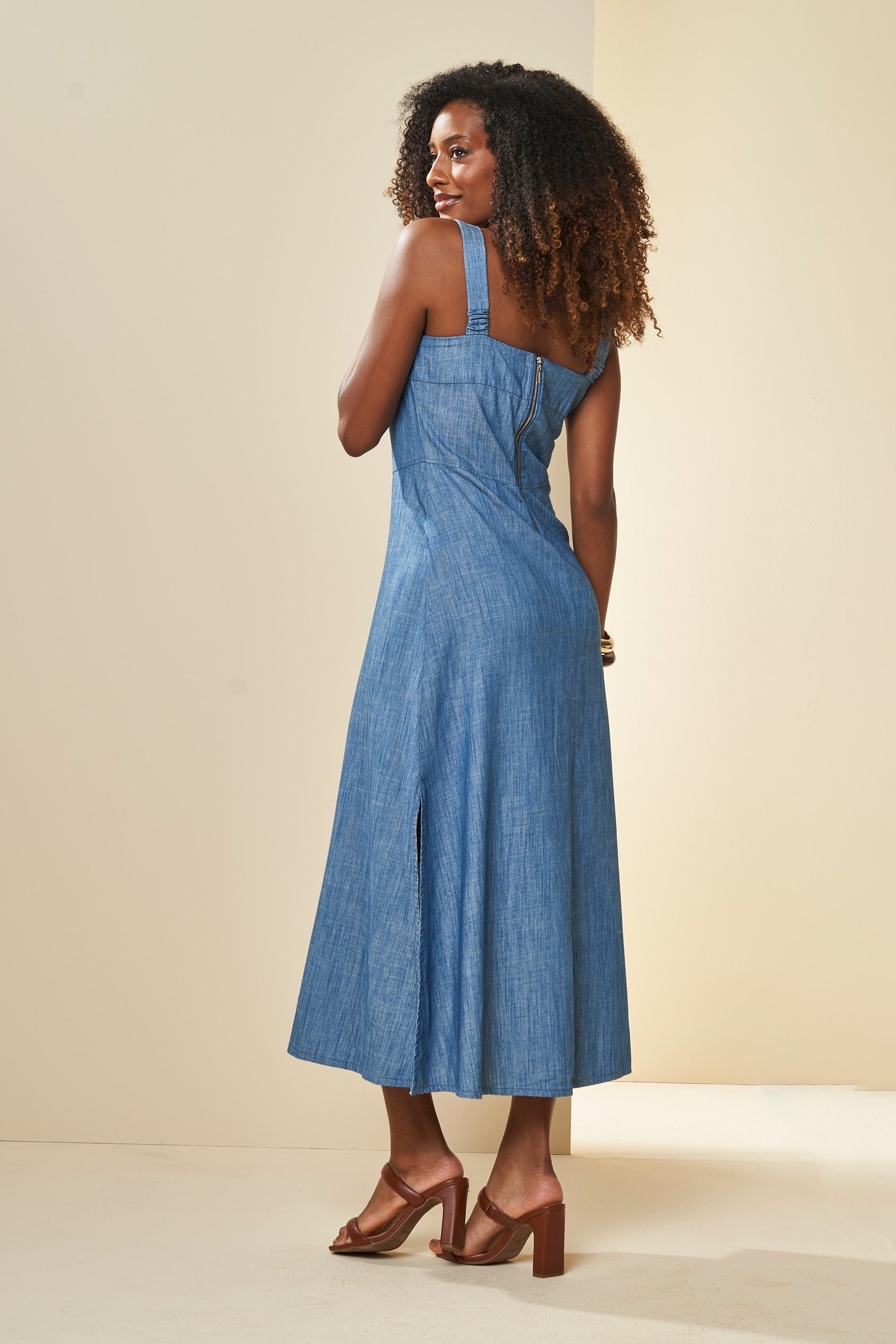 Vestido Jeans Veraneio Midi