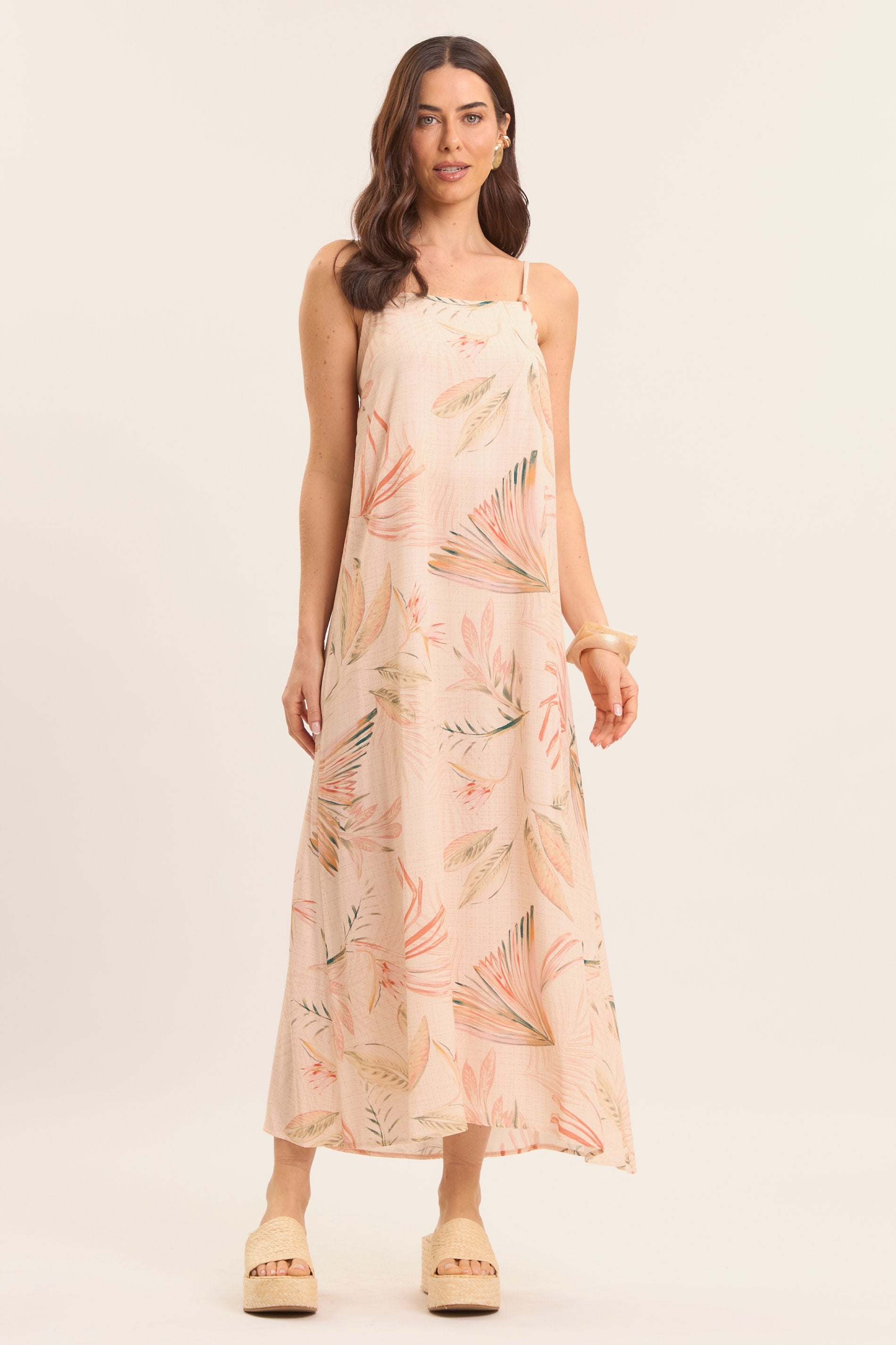 Vestido Longo Veraneio Alça Fina