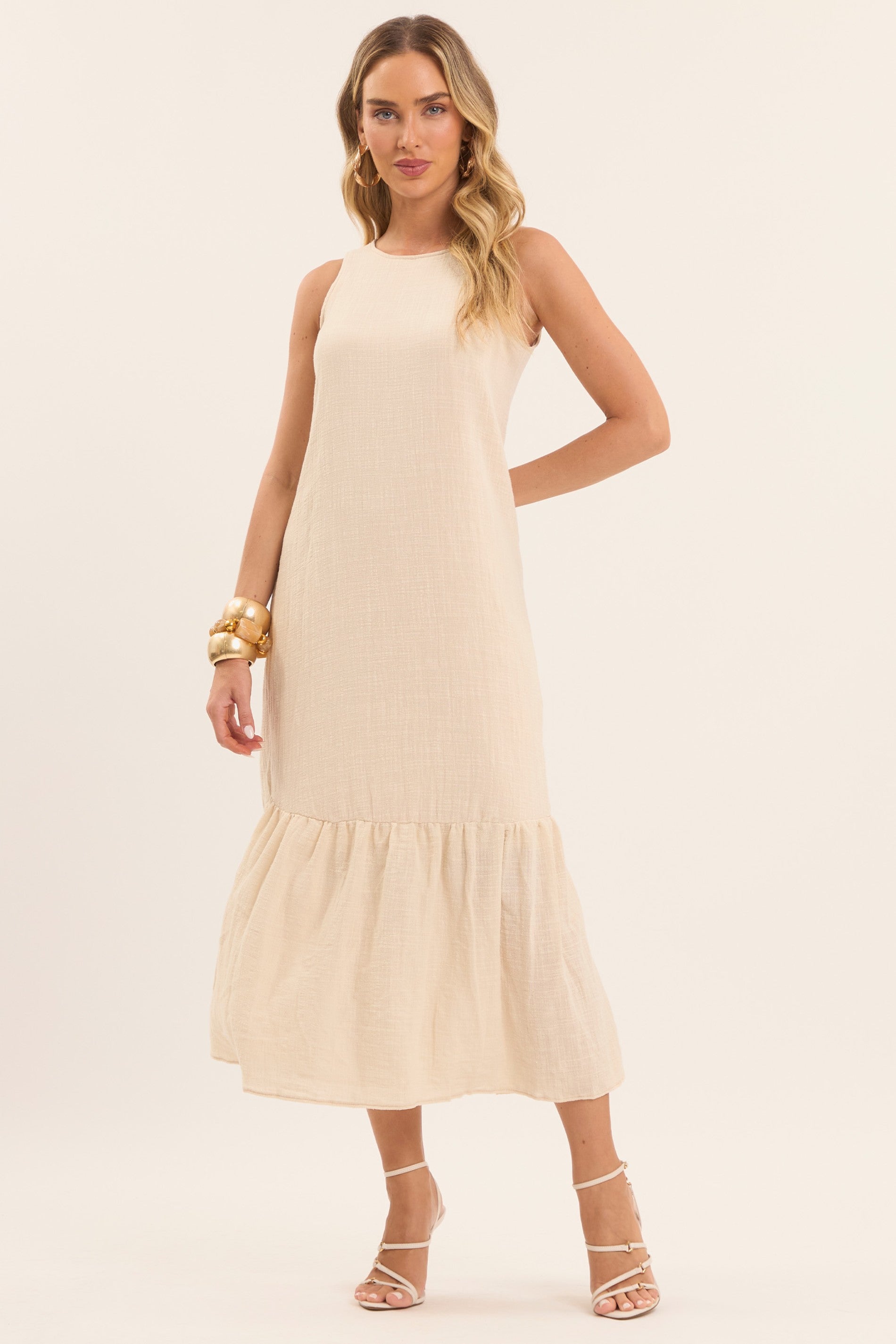 Vestido Longo Brisamar com Babado