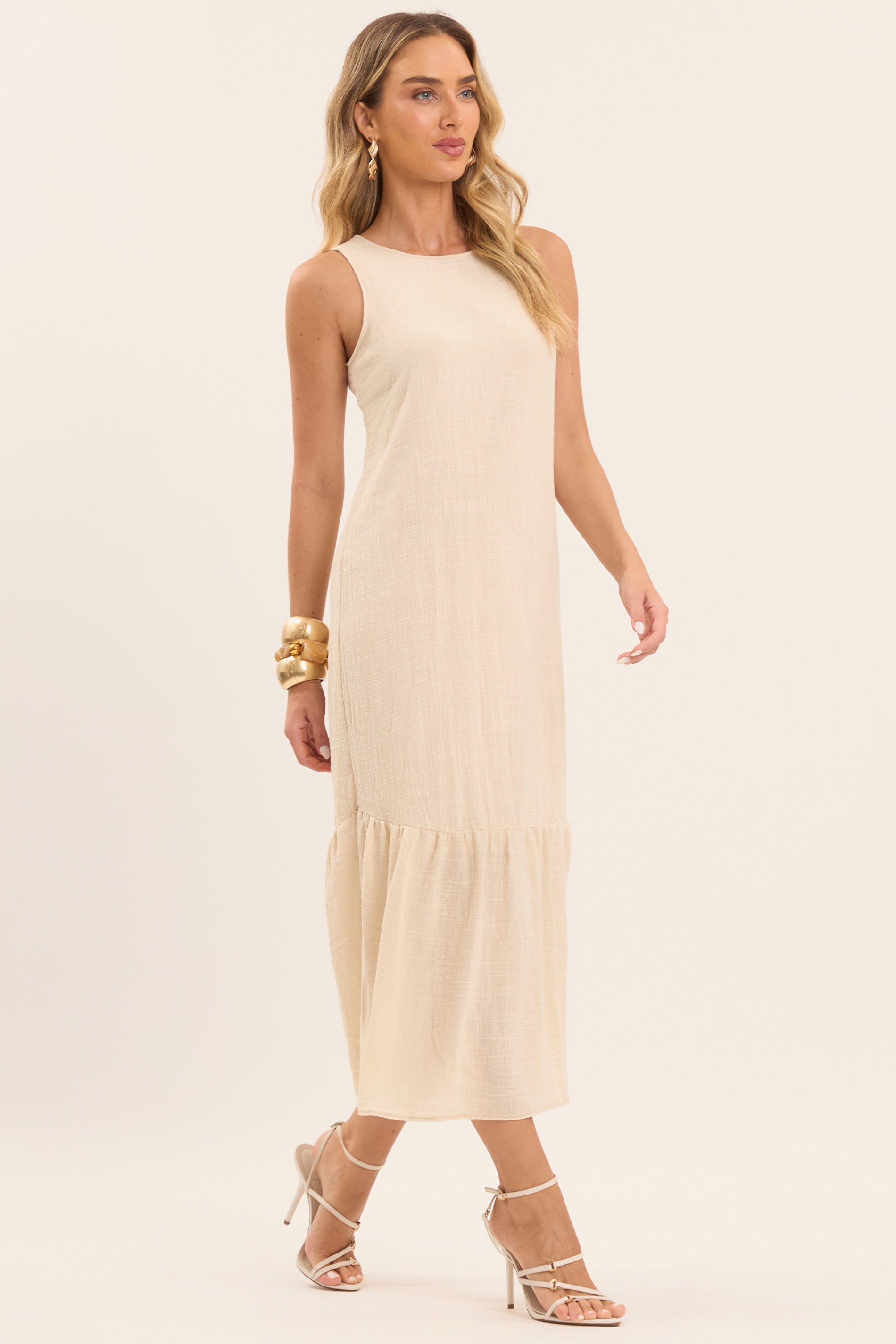 Vestido Longo Brisamar com Babado