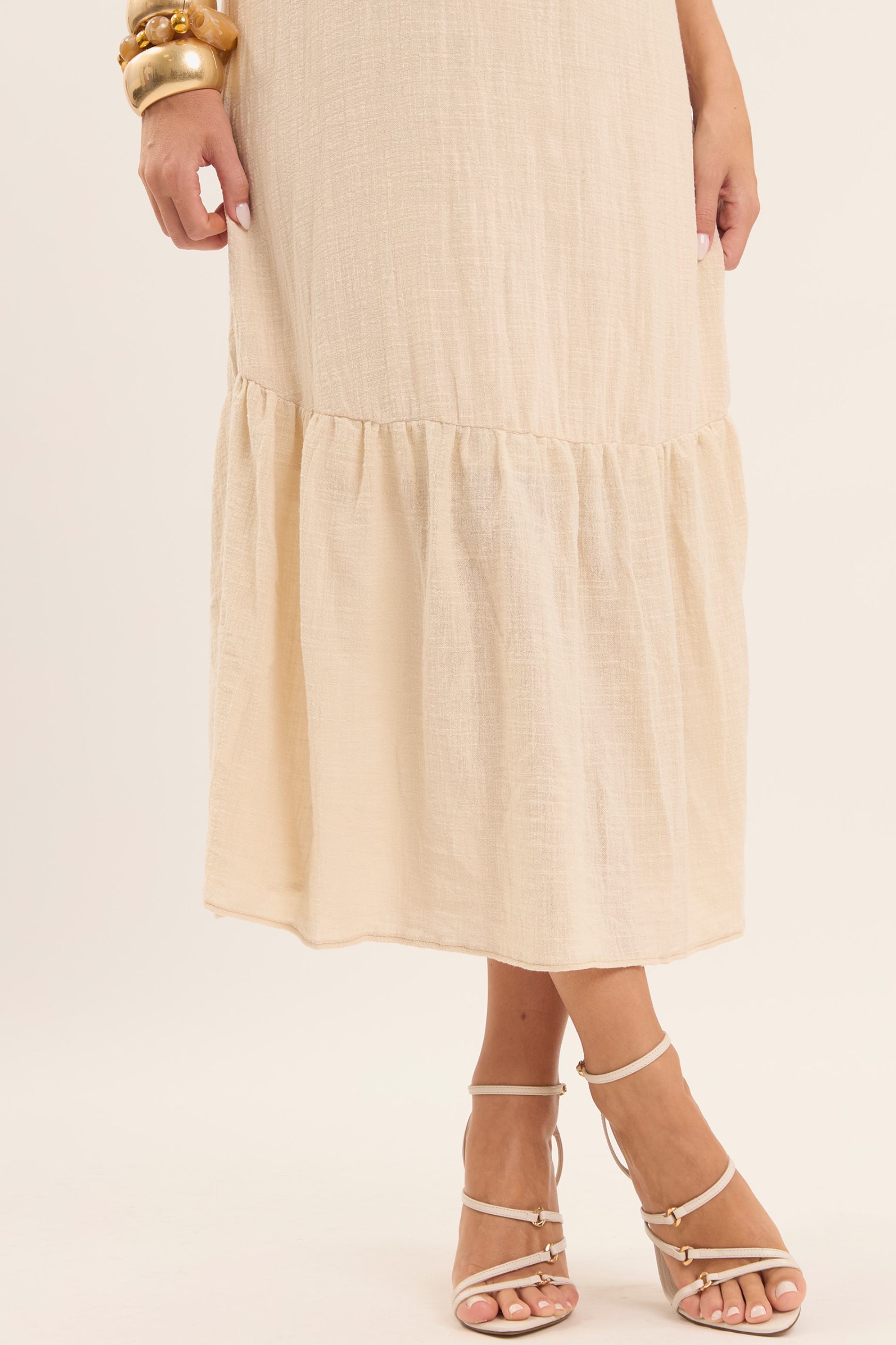 Vestido Longo Brisamar com Babado