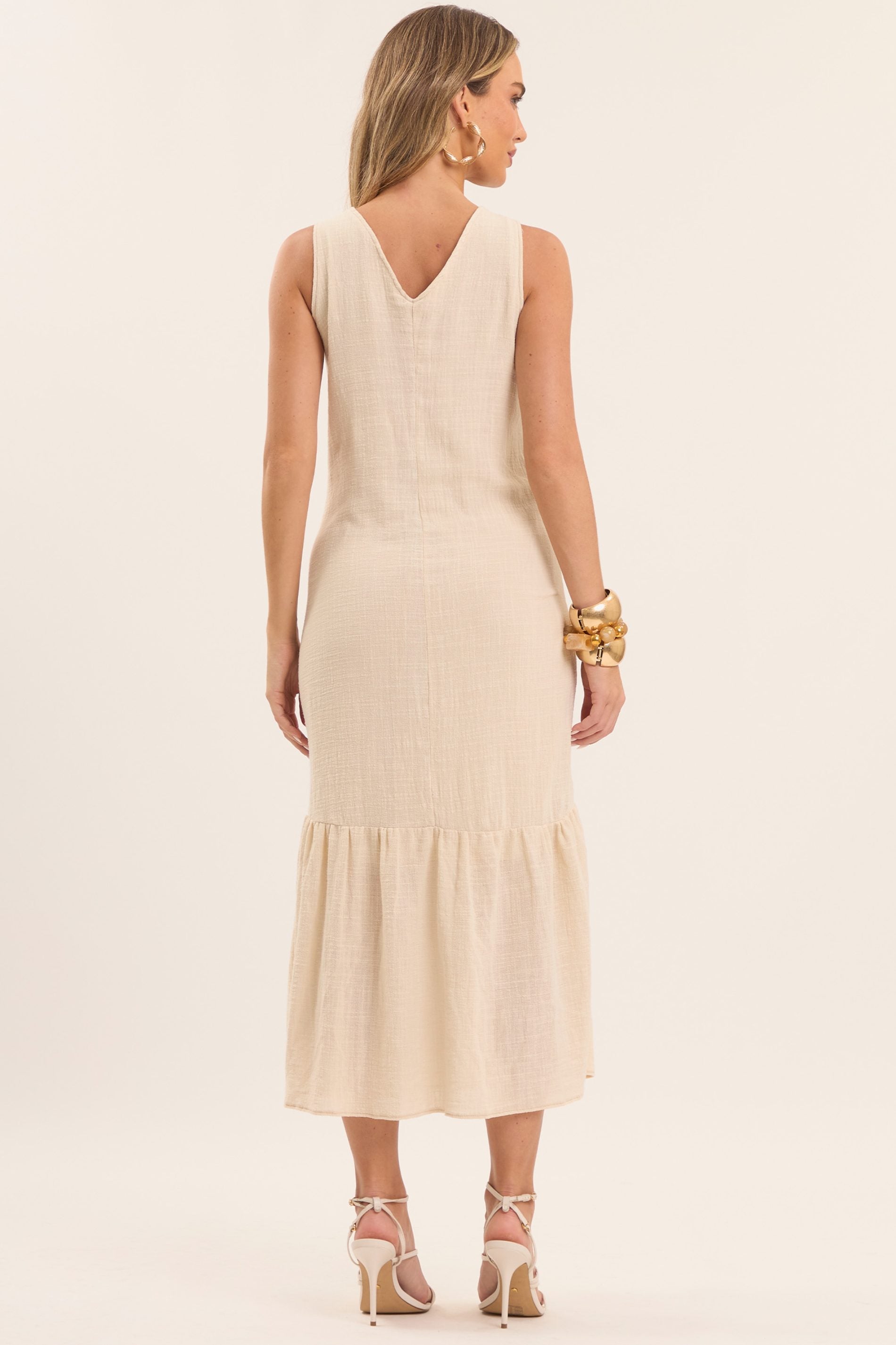 Vestido Longo Brisamar com Babado