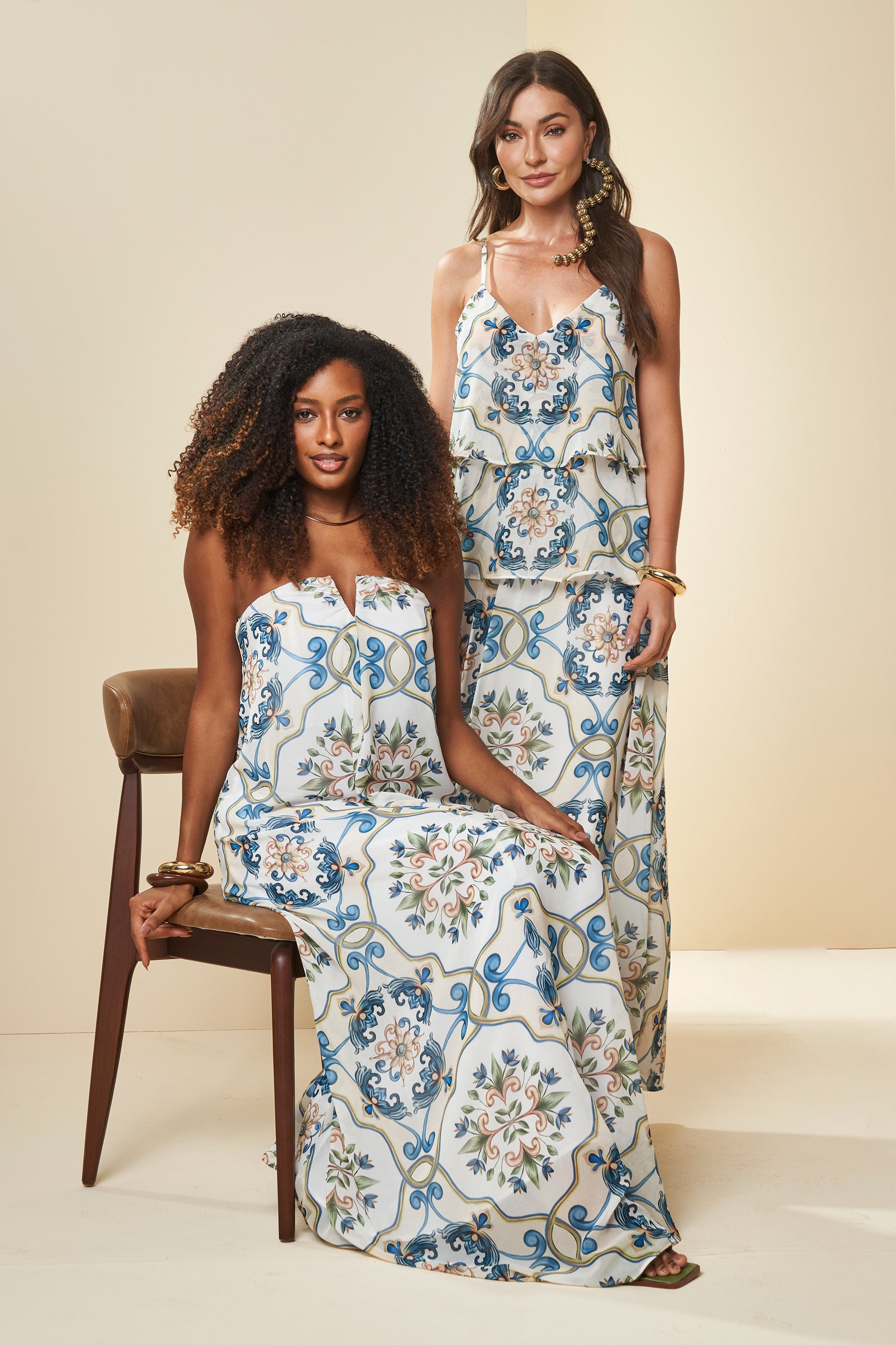 Saia Longa Lusitana Estampada