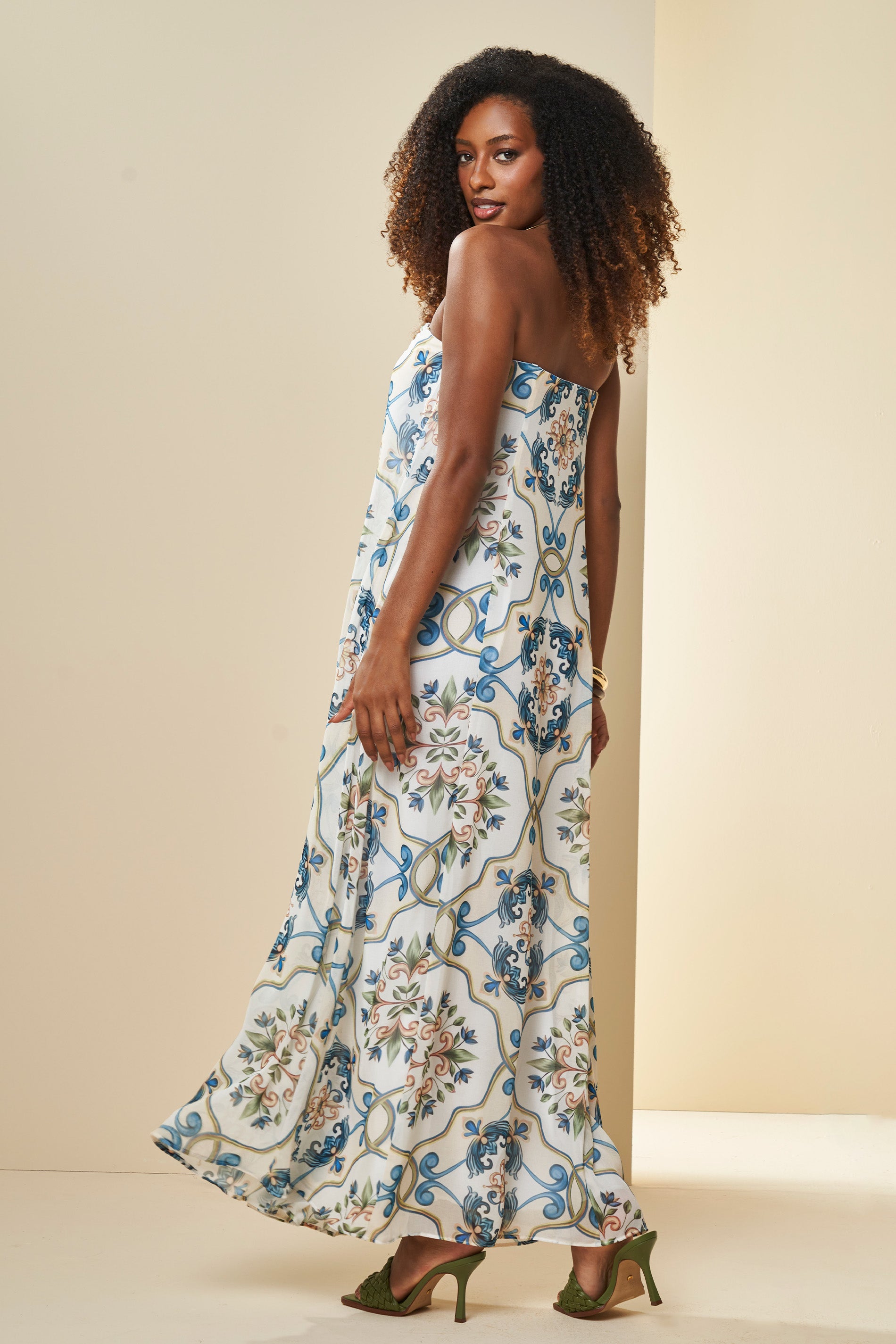 Vestido Longo Lusitana Tomara que Caia Estampado