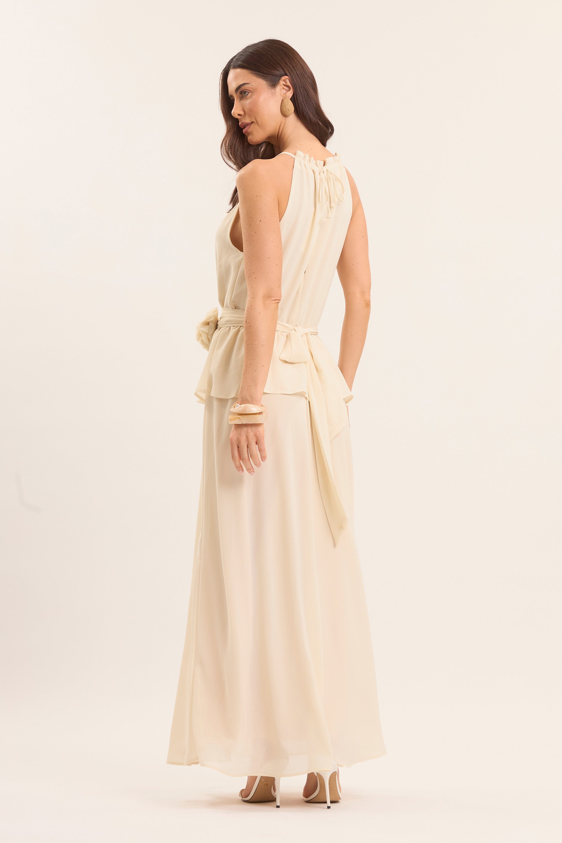 Vestido Longo Lusitana com Babado