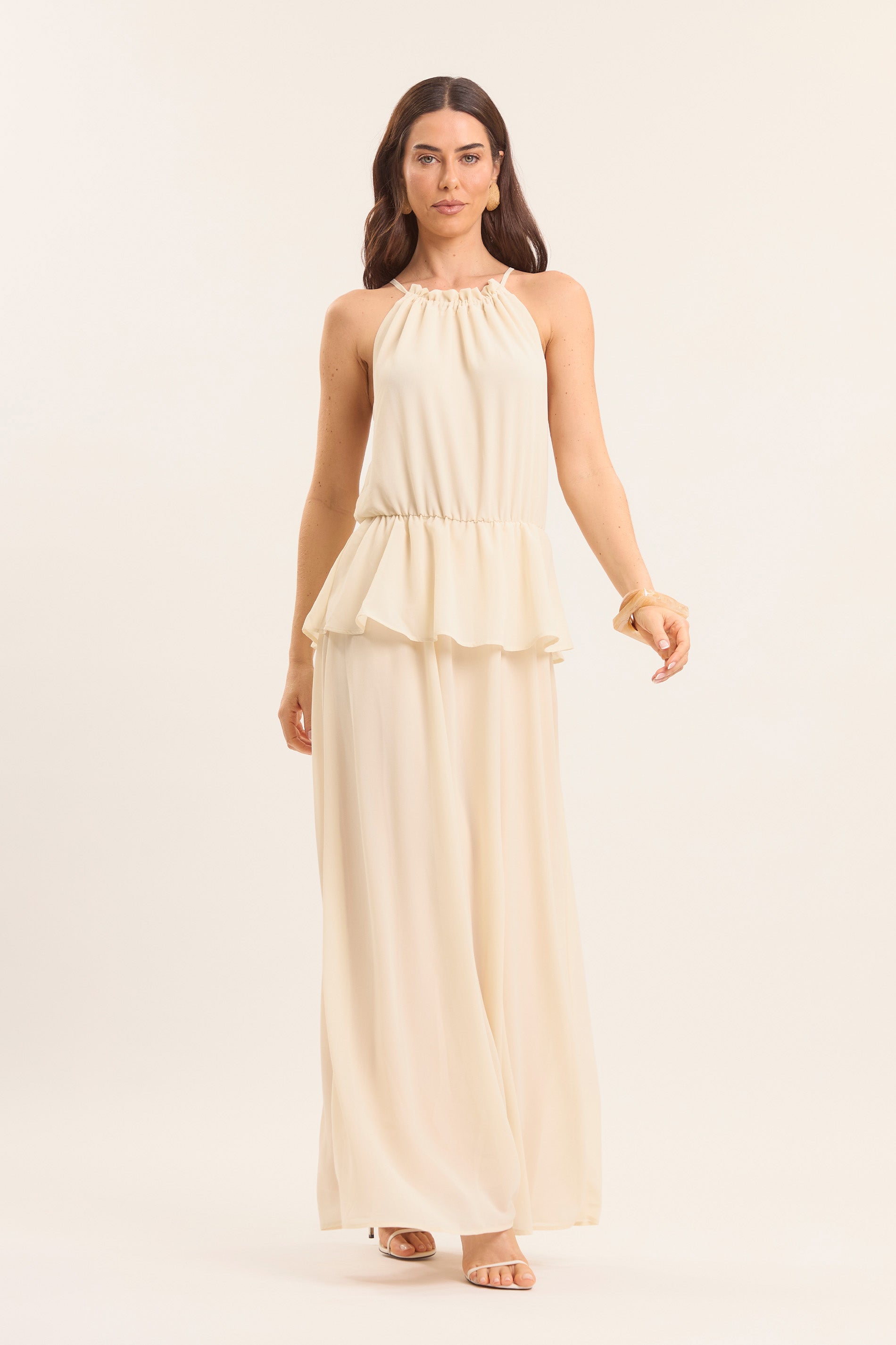 Vestido Longo Lusitana com Babado