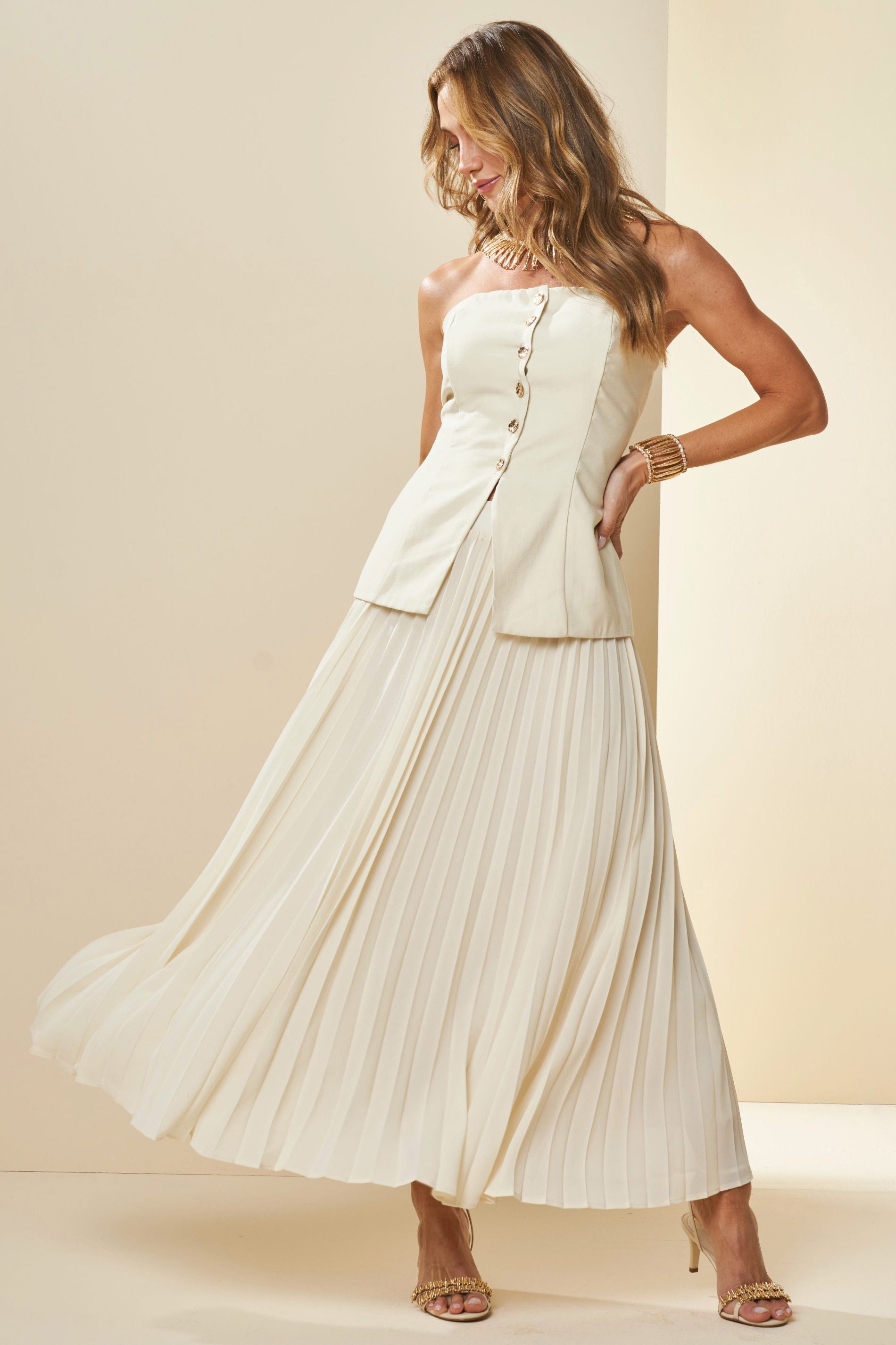 Saia Longa Lusitana Plissada