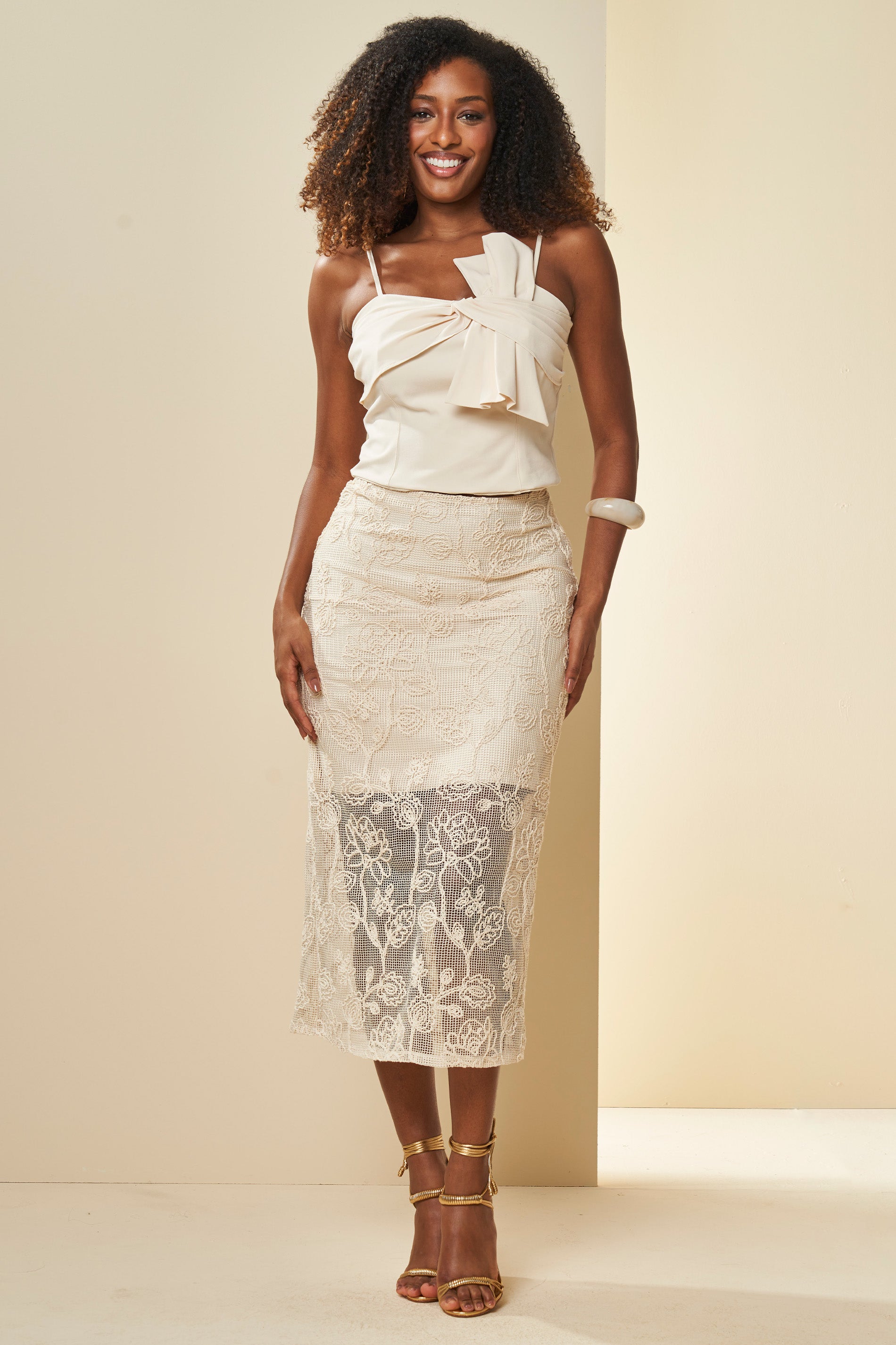 Top de Alça Fina Celebration em Alfaiataria