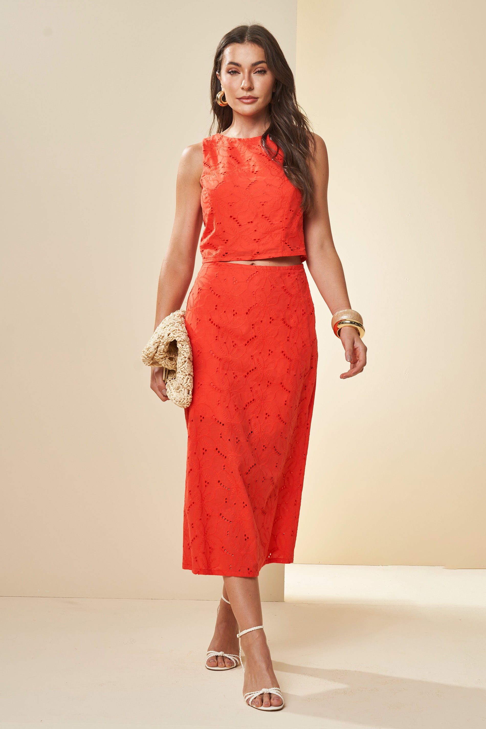 Blusa Rendada Celebration com Decote Fechado