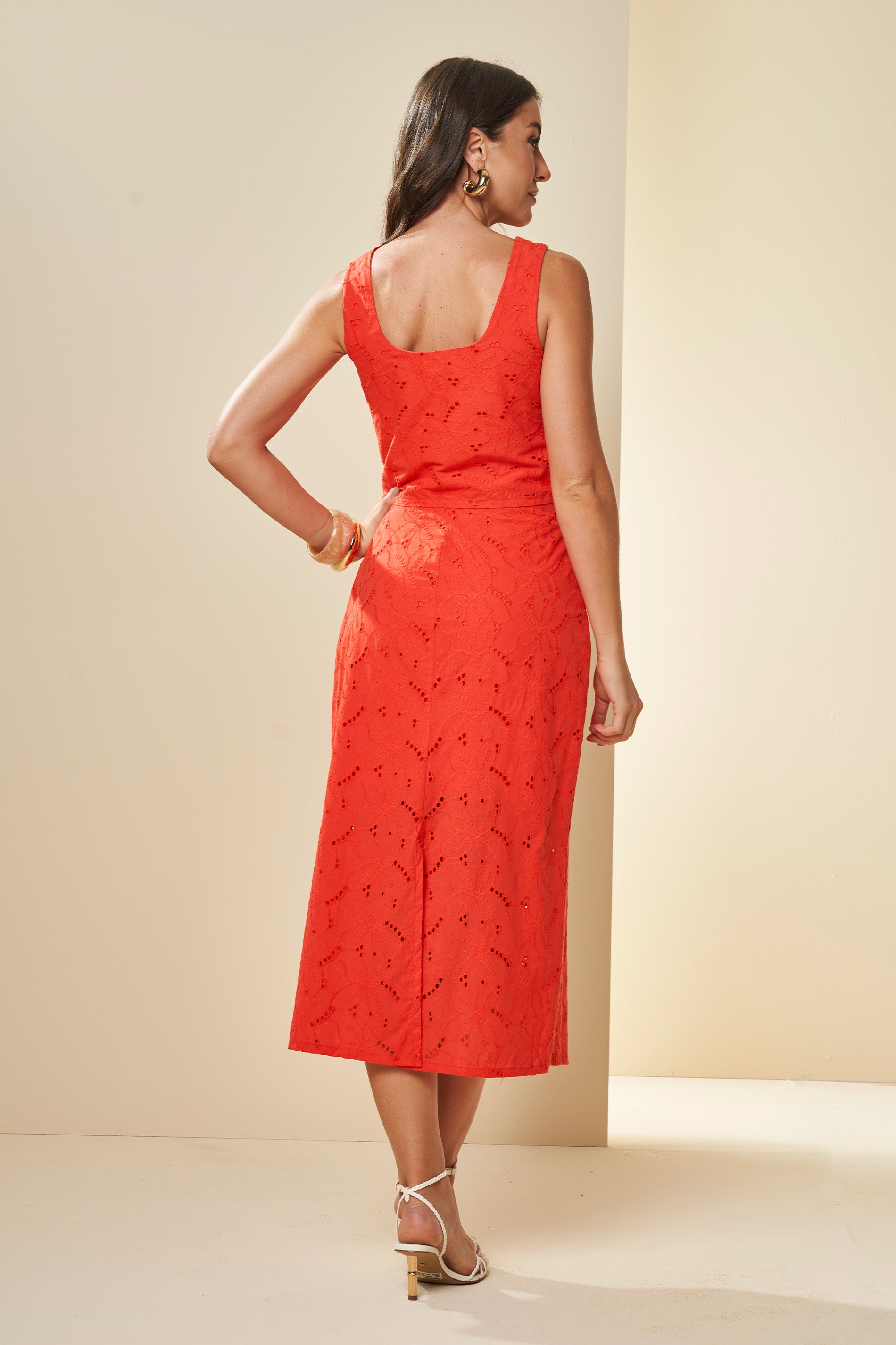 Saia Midi Reta Celebration Rendada