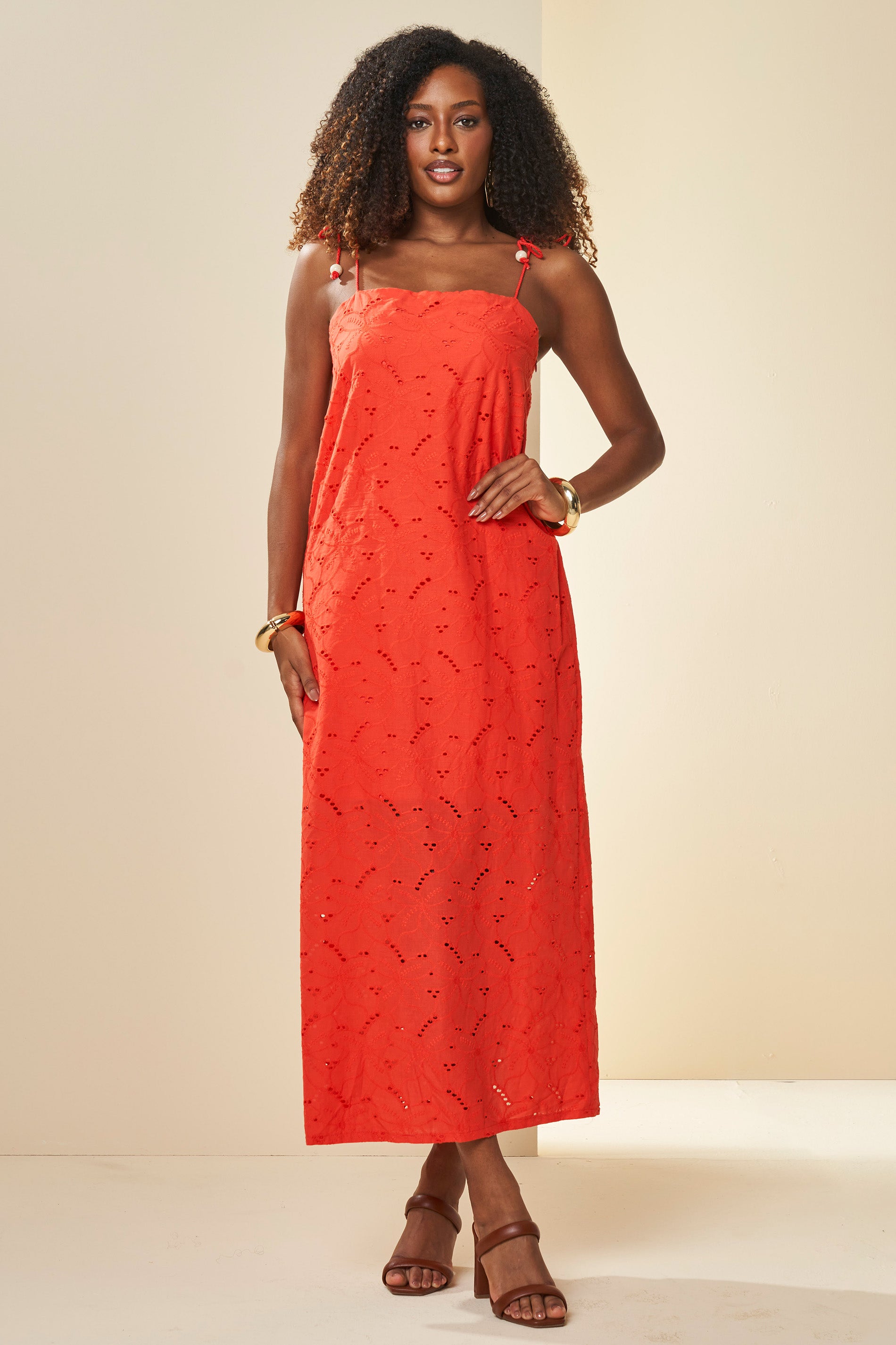 Vestido Midi Celebration em Laise e Tela Bordada