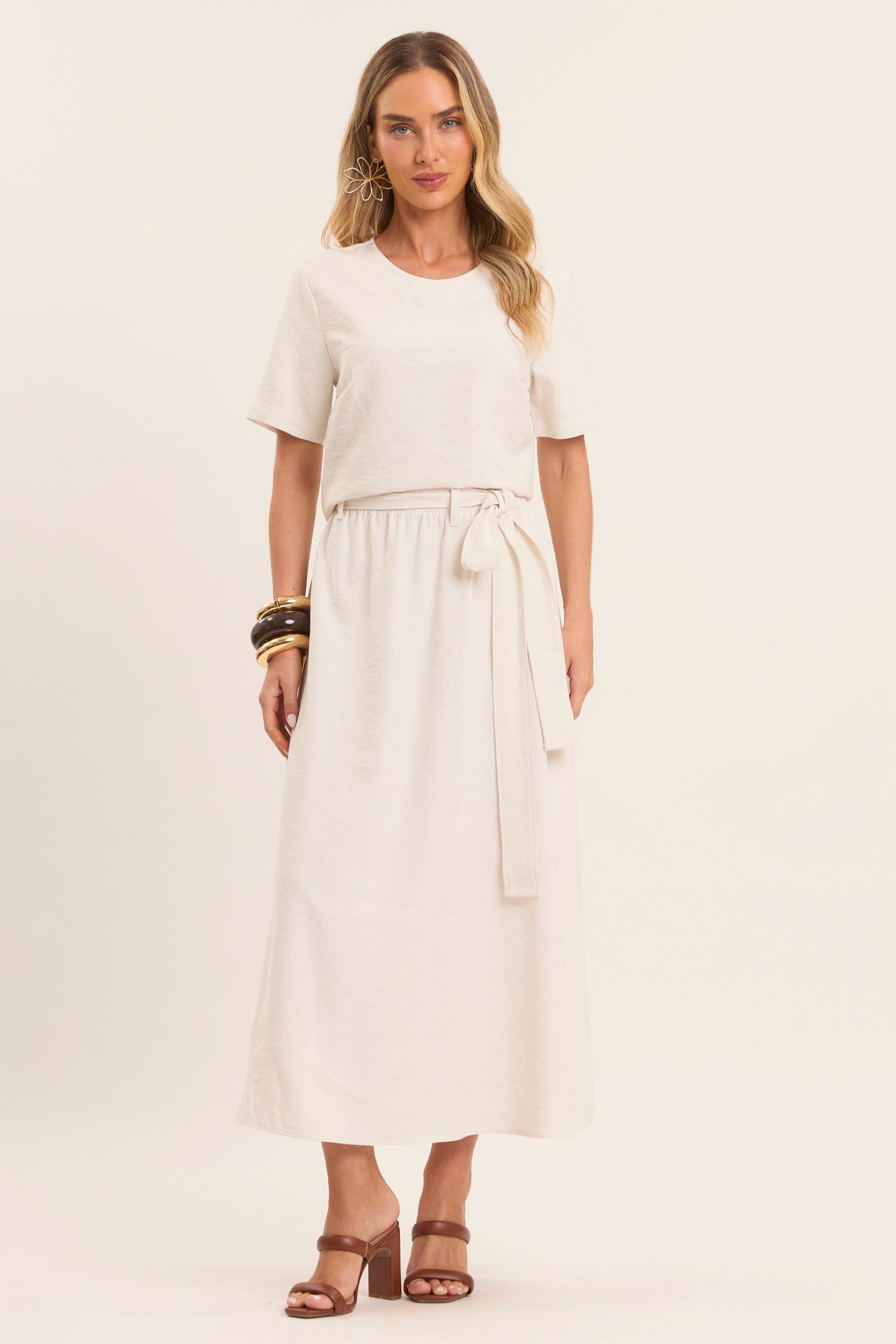 Blusa Reta Brisamar com Decote Redondo