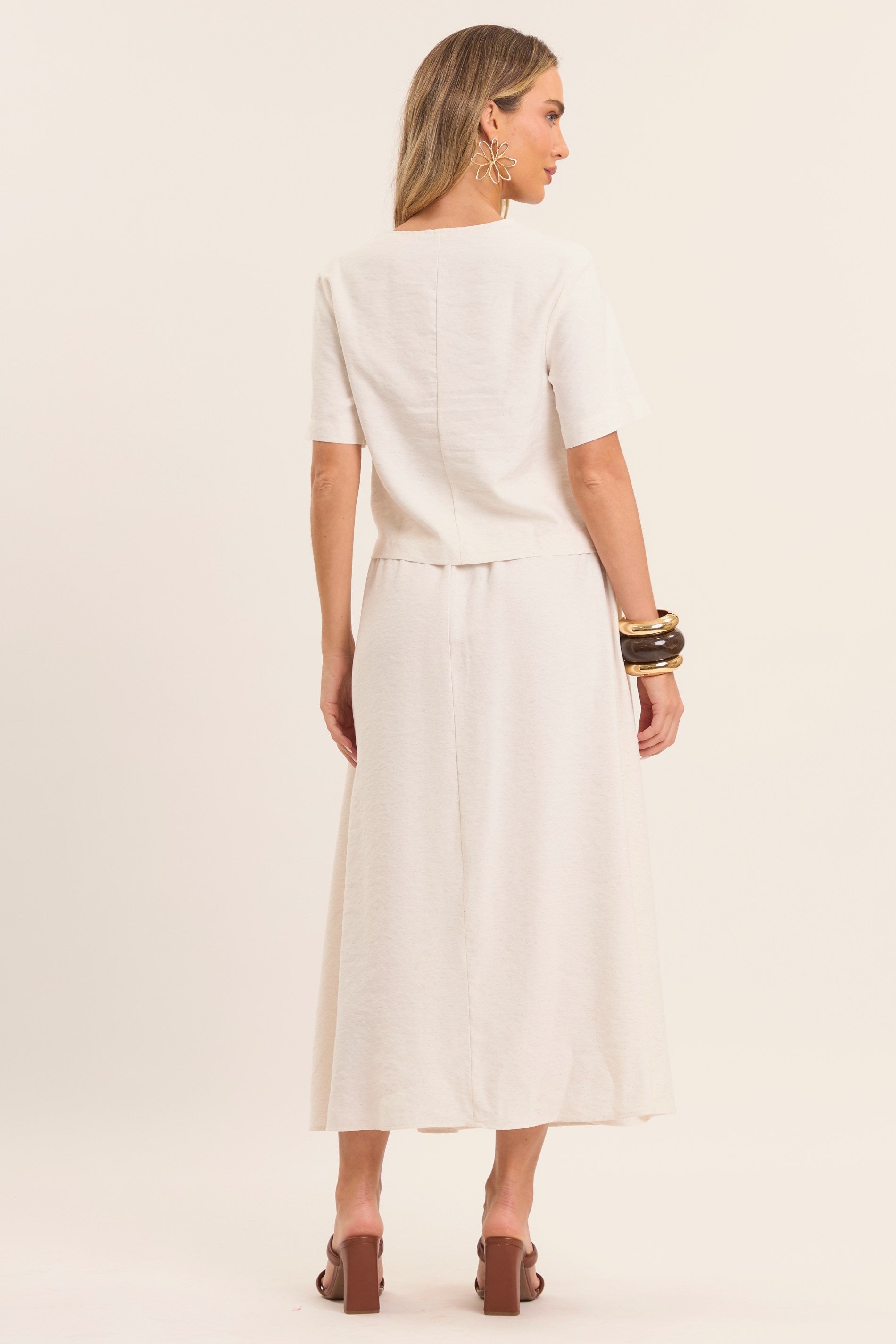 Blusa Reta Brisamar com Decote Redondo