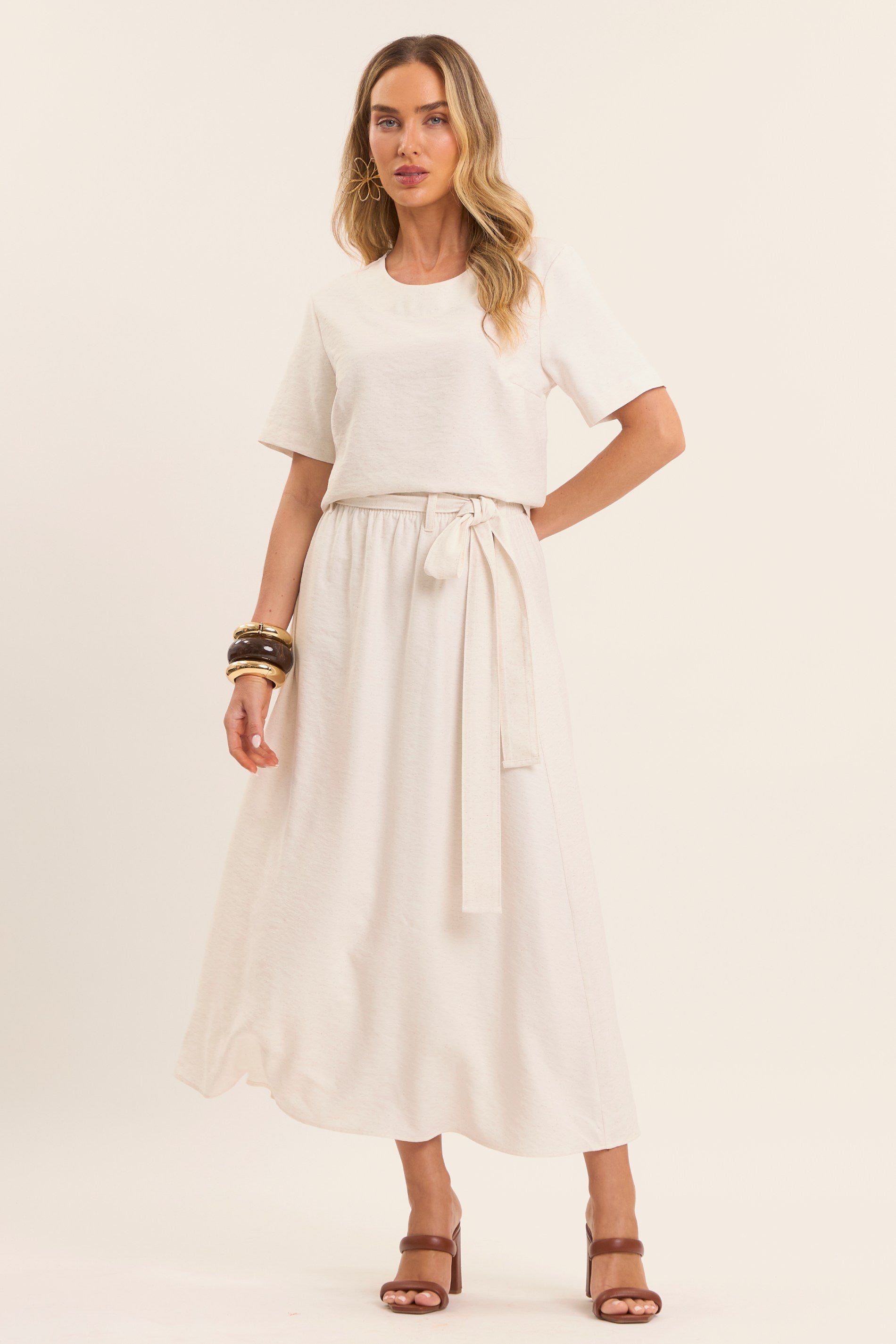 Blusa Reta Brisamar com Decote Redondo