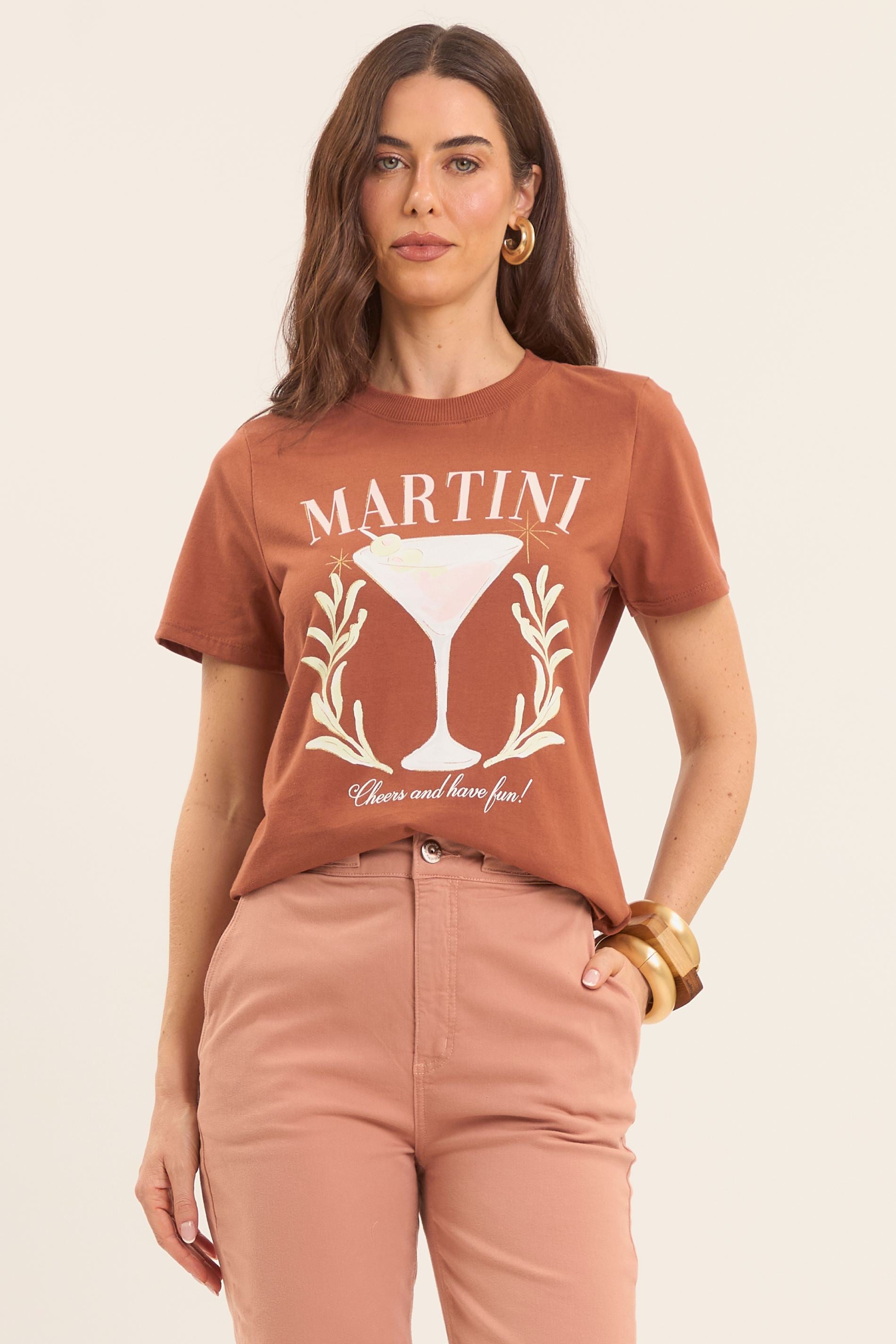 T-Shirt Oliva Estampada