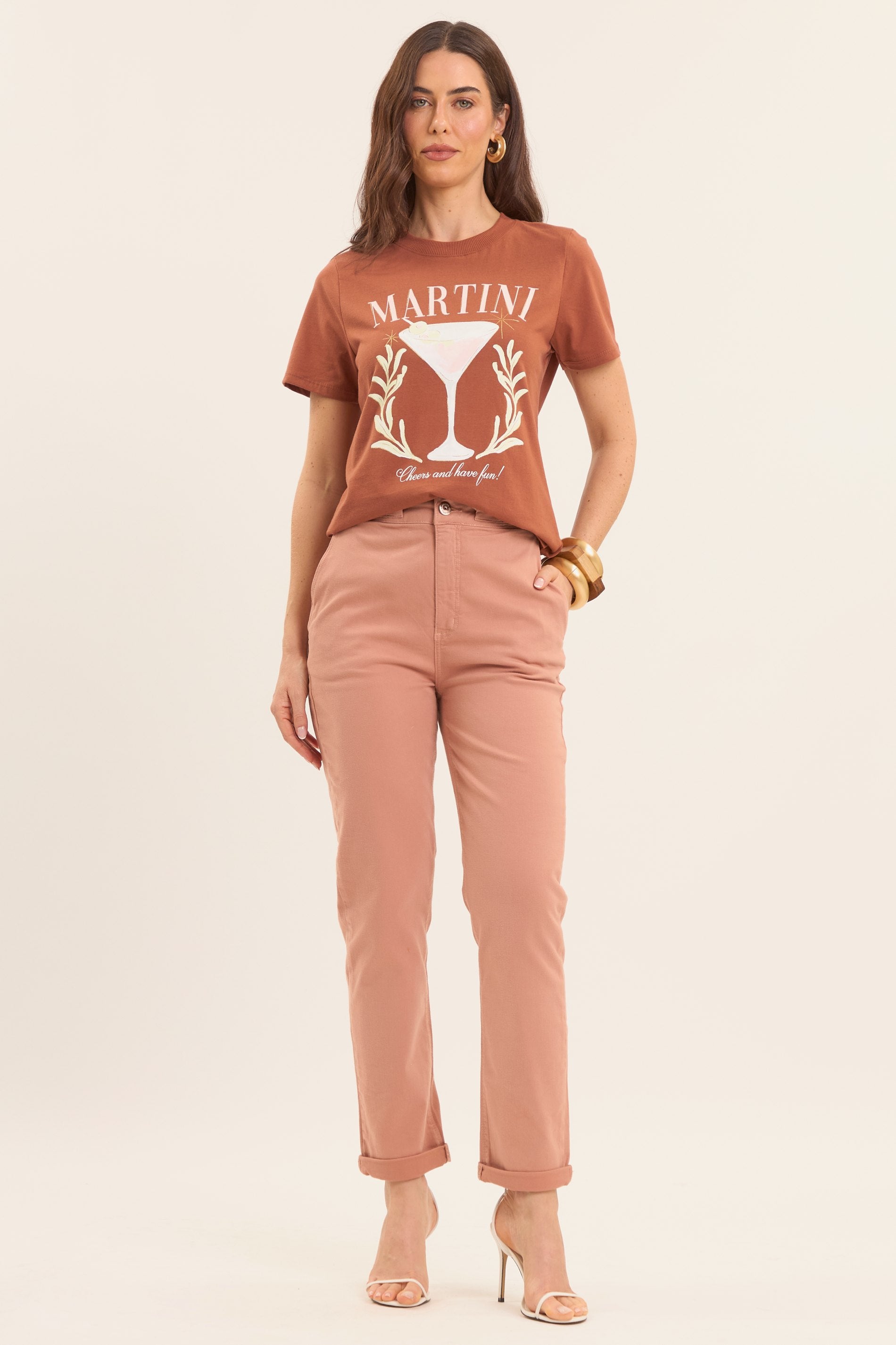 T-Shirt Oliva Estampada