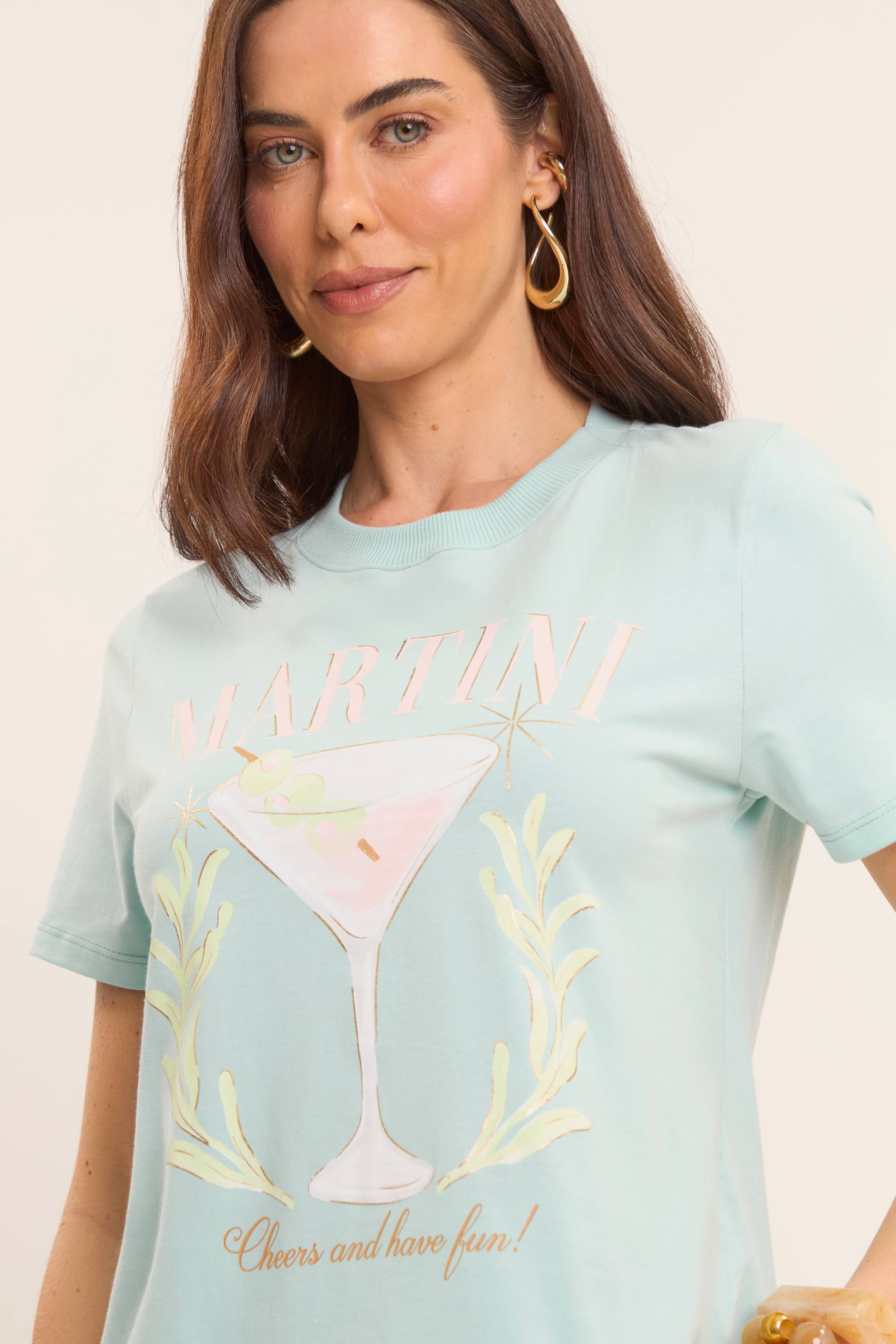 T-Shirt Oliva Estampada