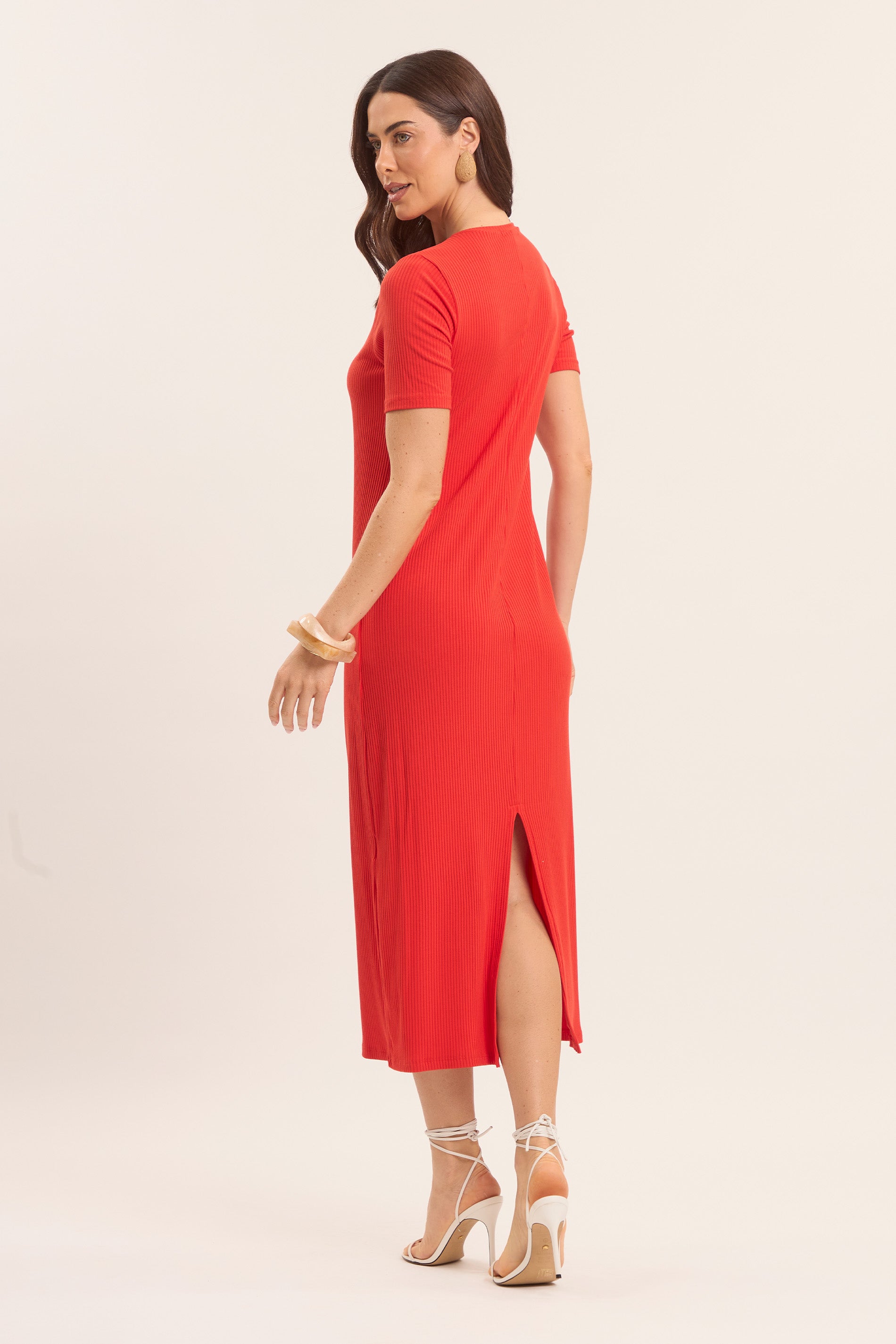 Vestido Midi Oliva em Ribana