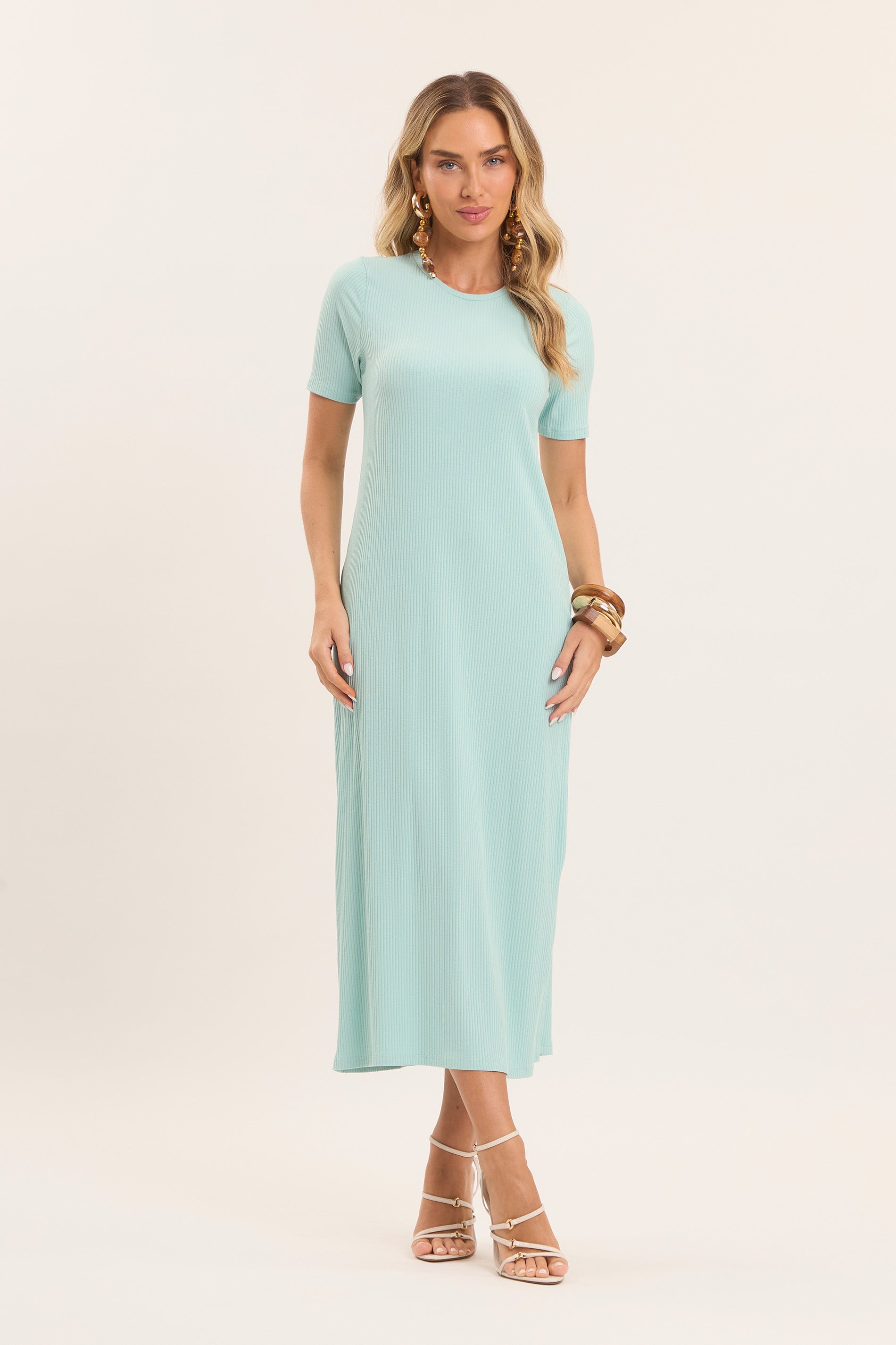 Vestido Midi Oliva em Ribana