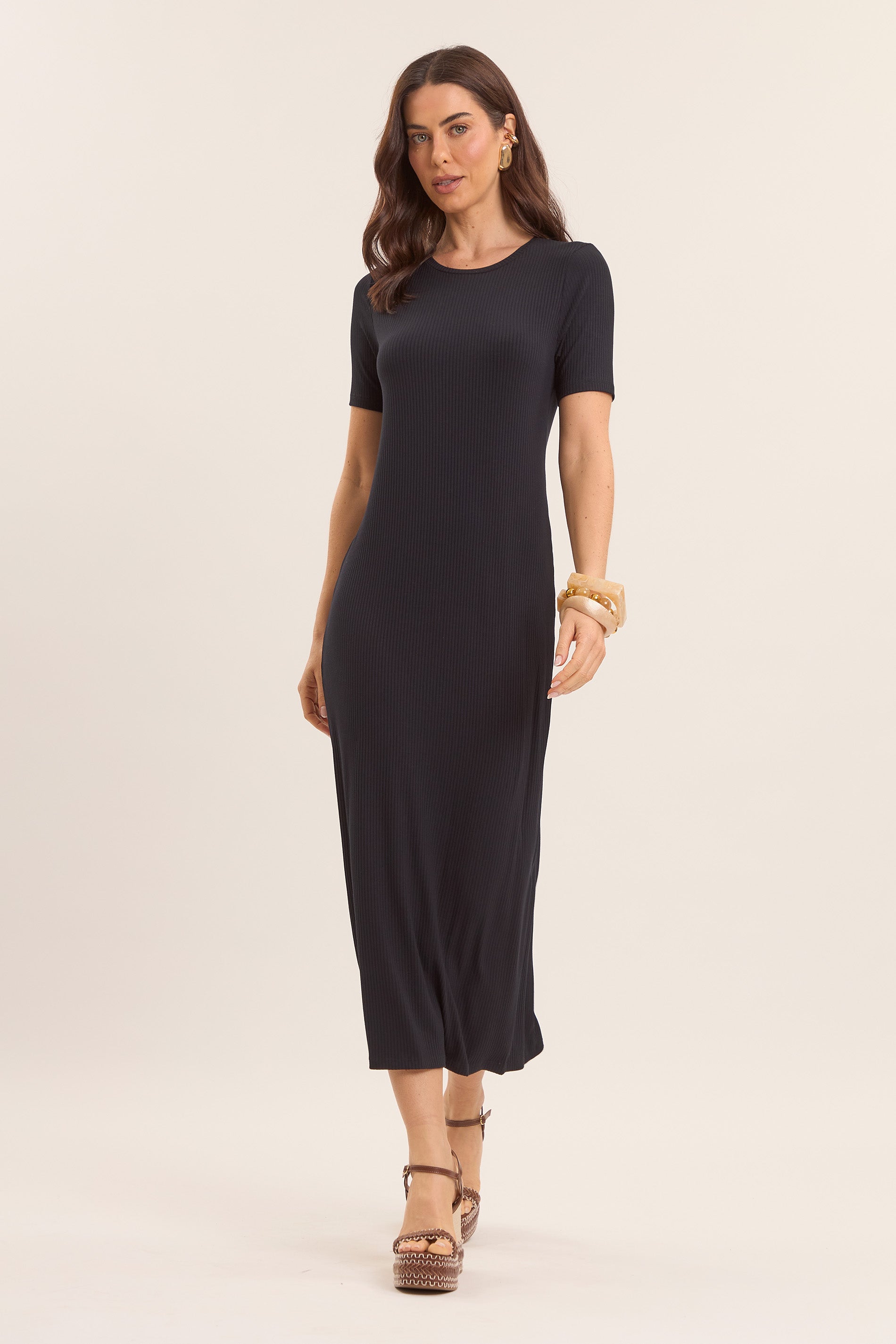 Vestido Midi Oliva em Ribana