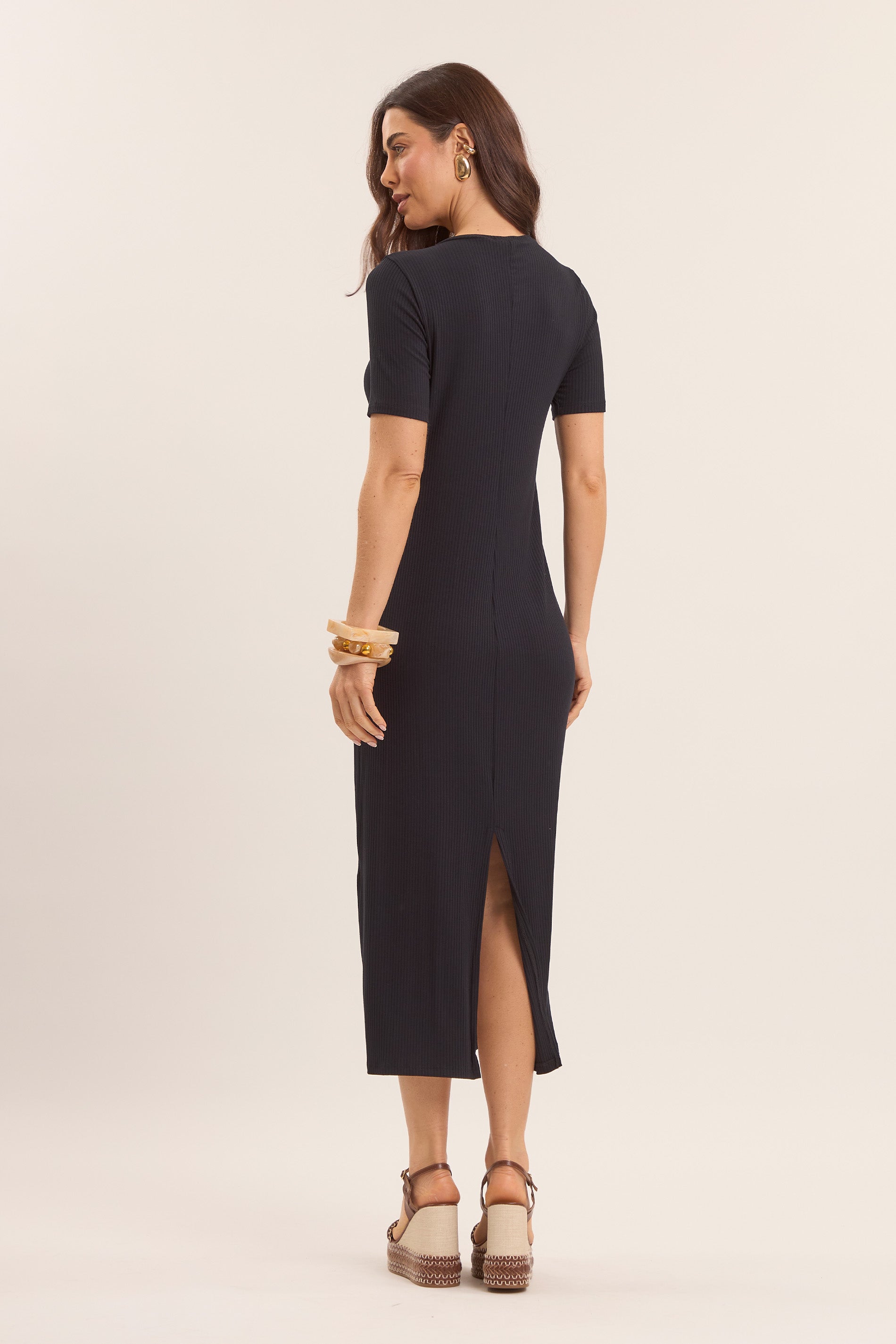 Vestido Midi Oliva em Ribana