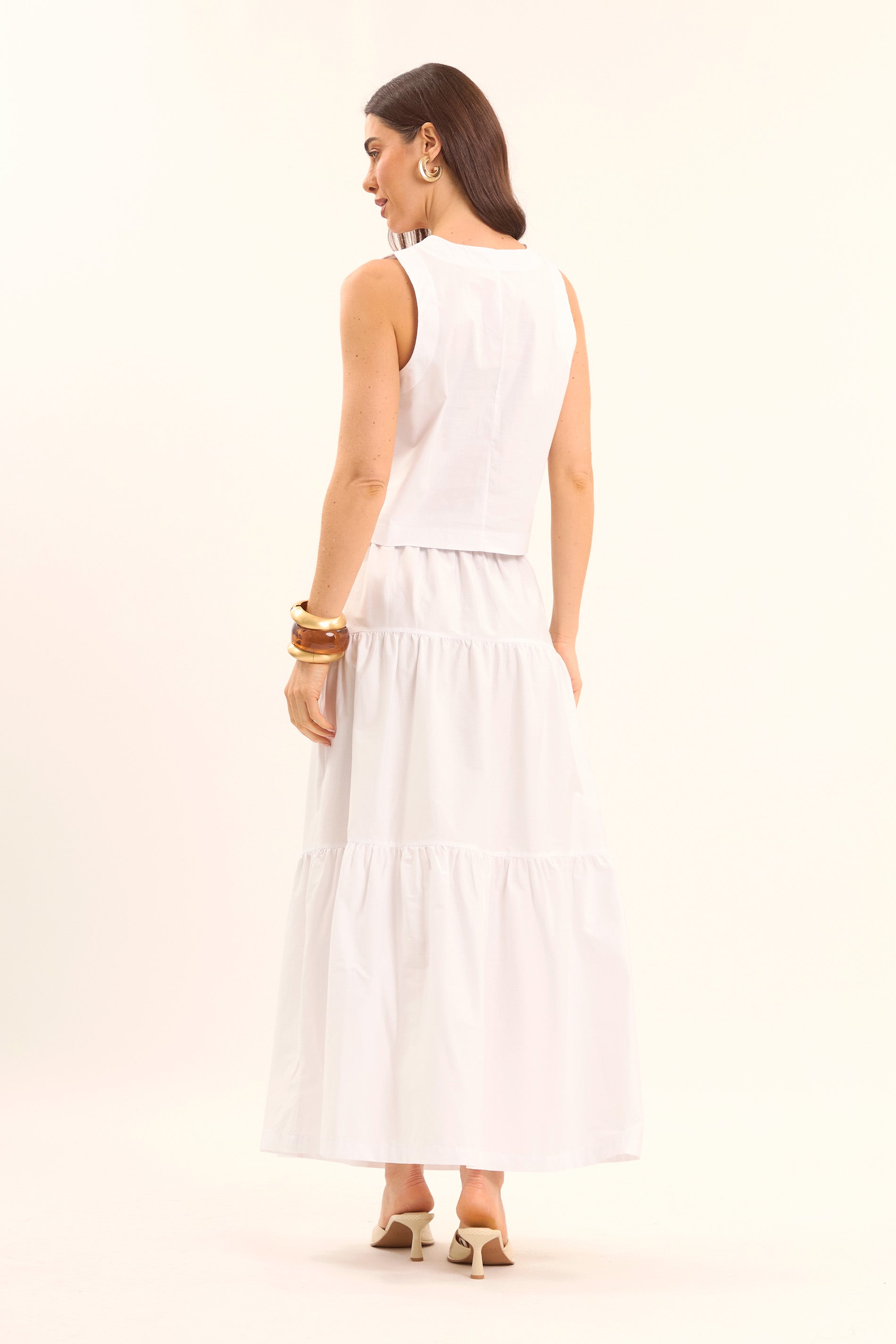 Saia Longa com Babados e Modelagem Ampla