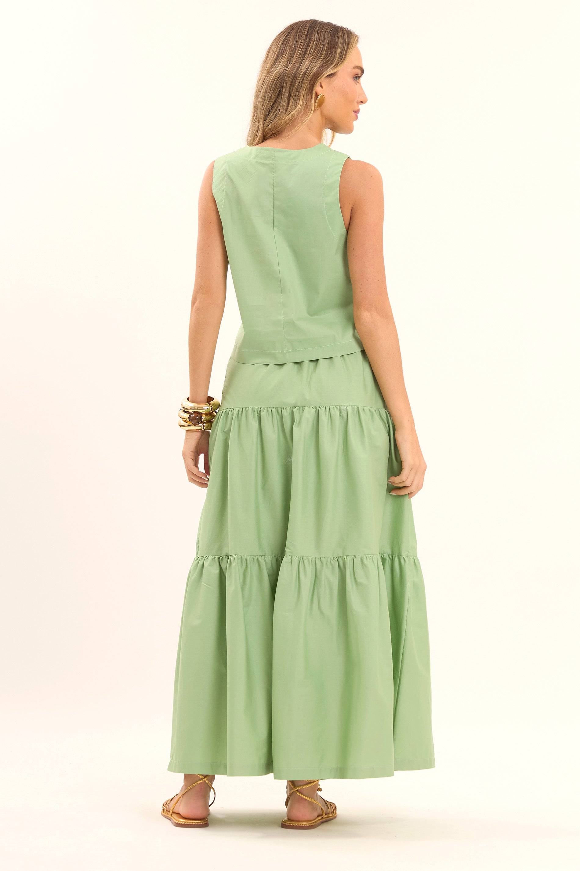 Saia Longa com Babados e Modelagem Ampla